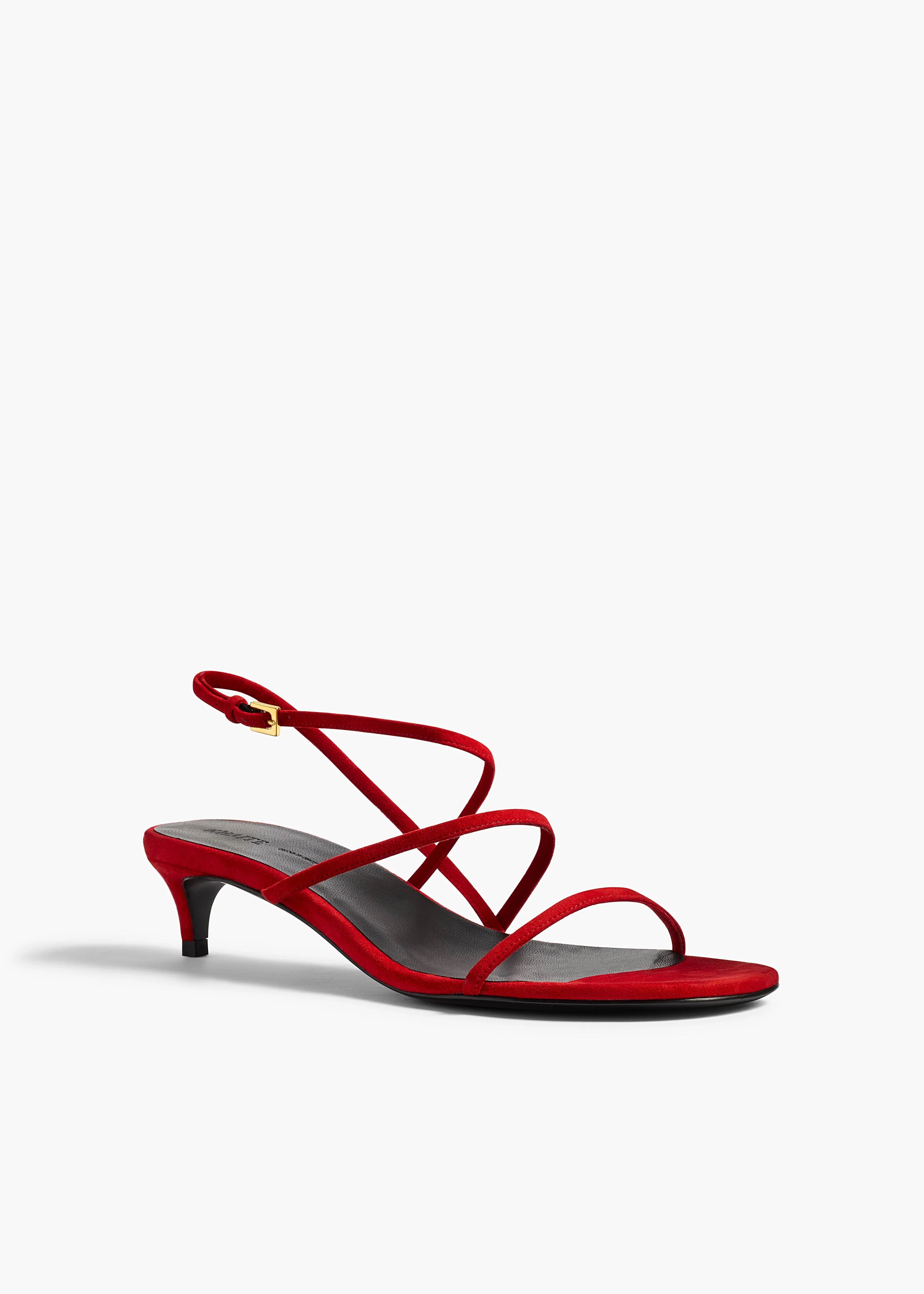 Khaite - Loop Kitten Heel Sandal in Lipstick Suede - Image 2