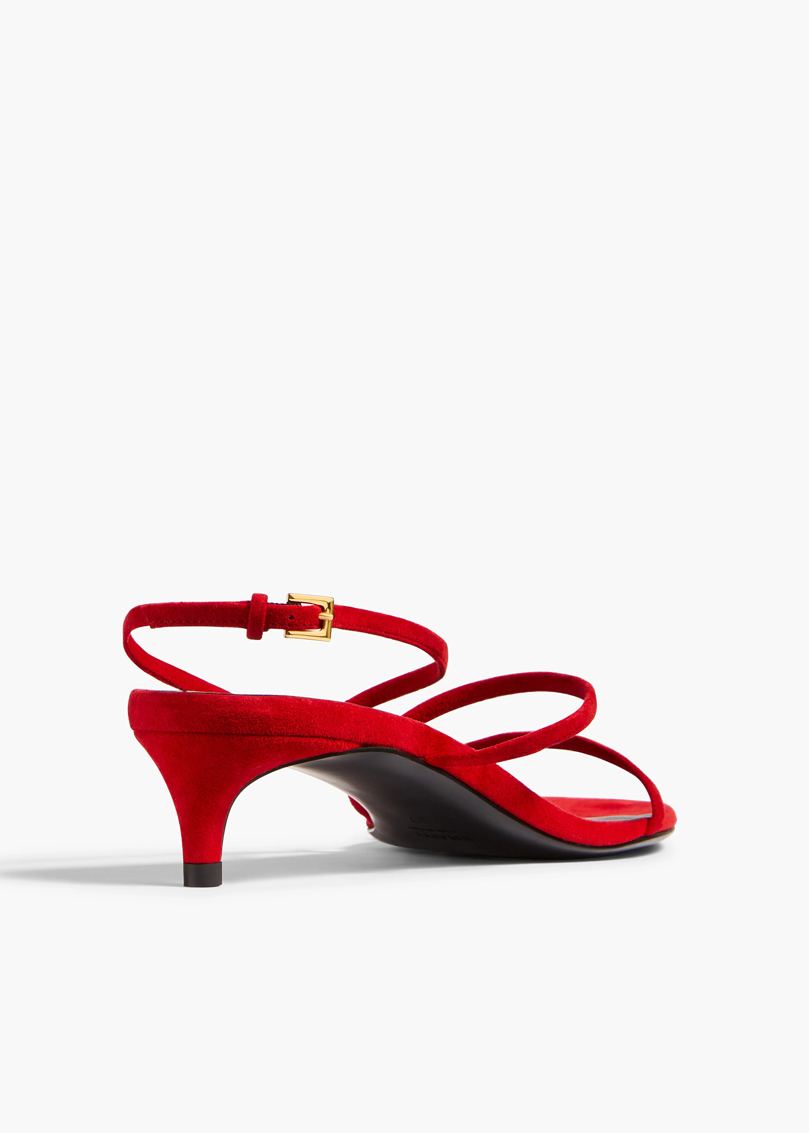 Khaite - Loop Kitten Heel Sandal in Lipstick Suede - Image 4