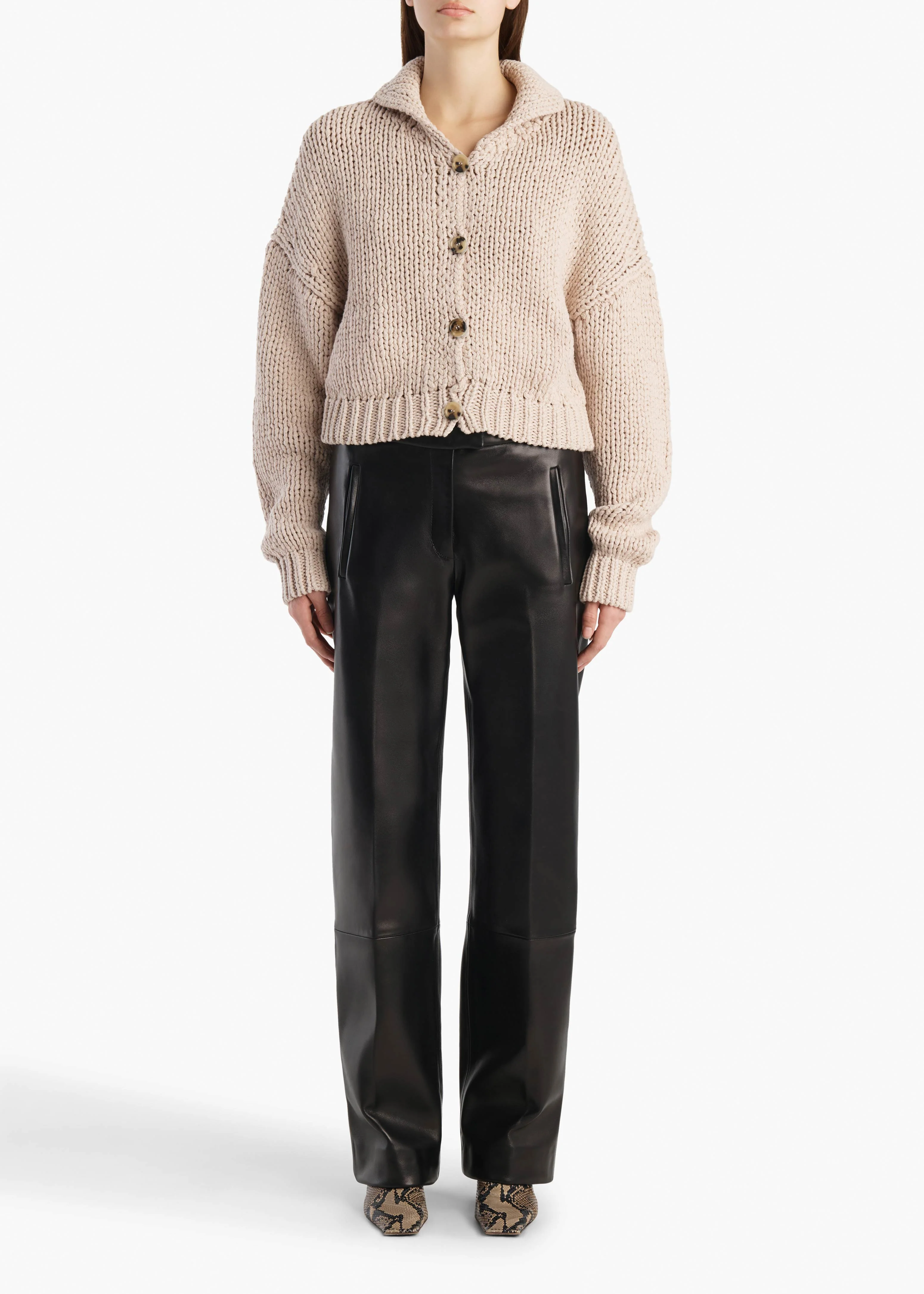 Khaite - Lotta Cardigan in Parchment - Image 2