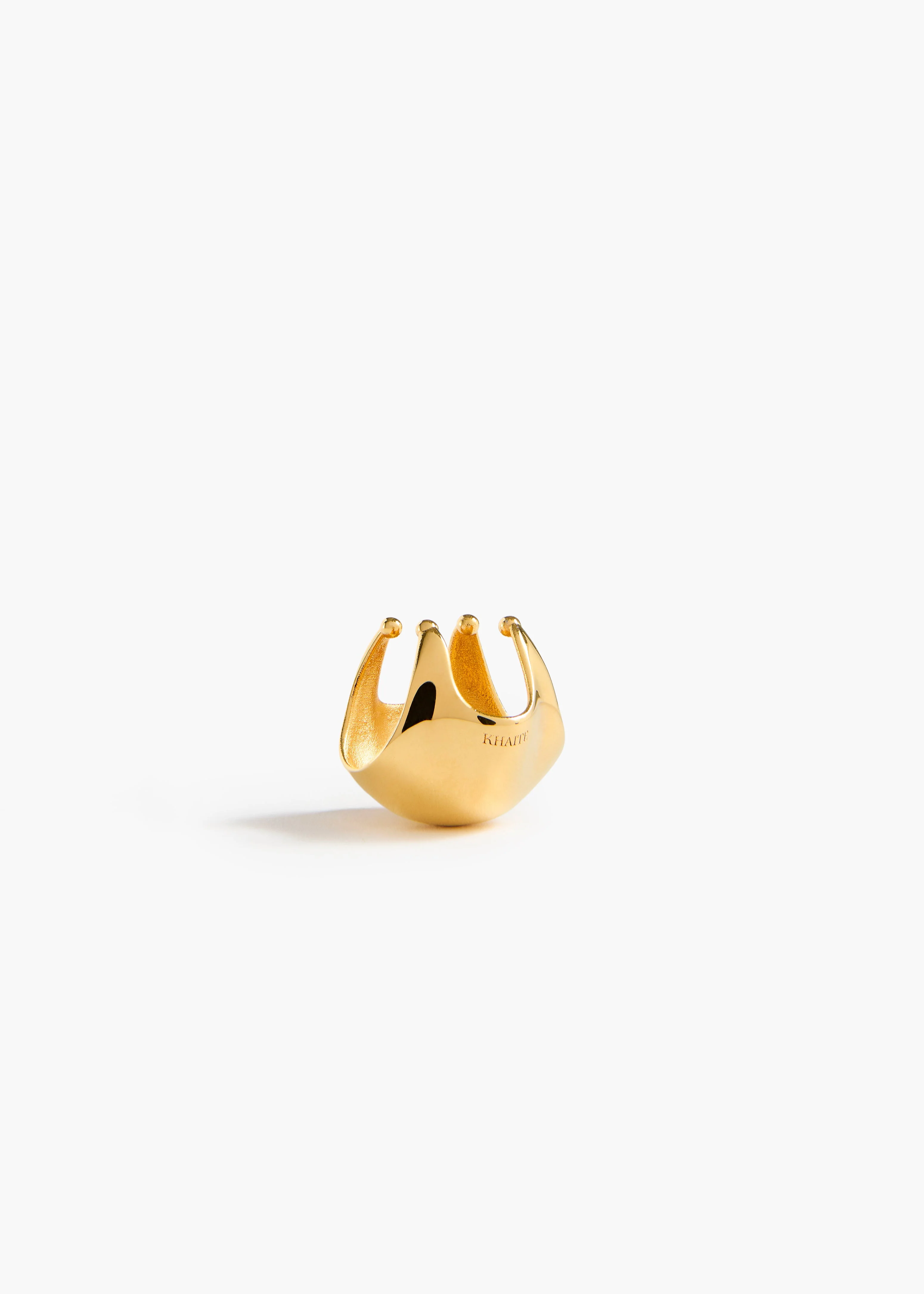 Khaite - Lotus Ear Cuff in Gold - Image 3