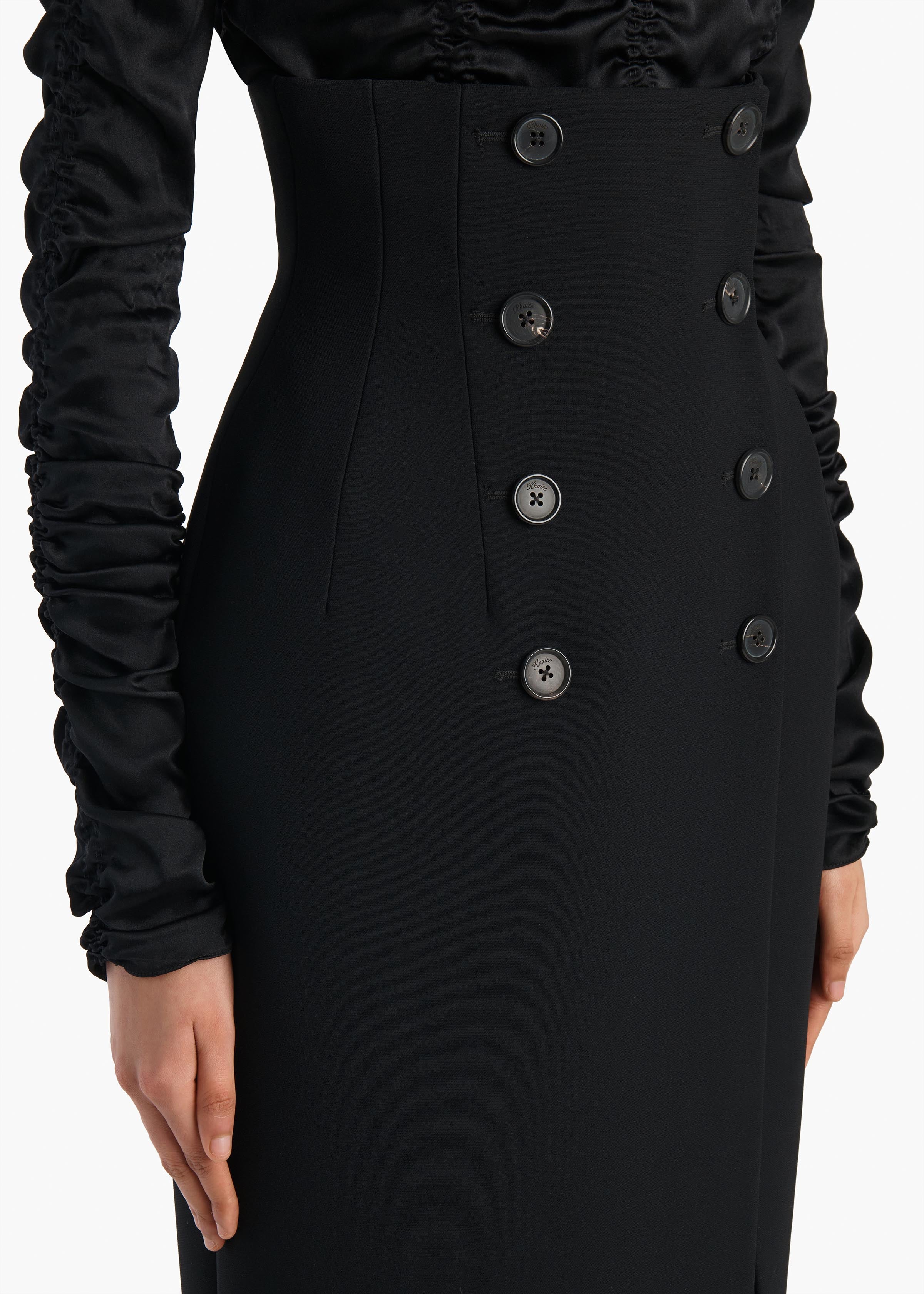 Khaite - Luiza Skirt in Black - Image 5