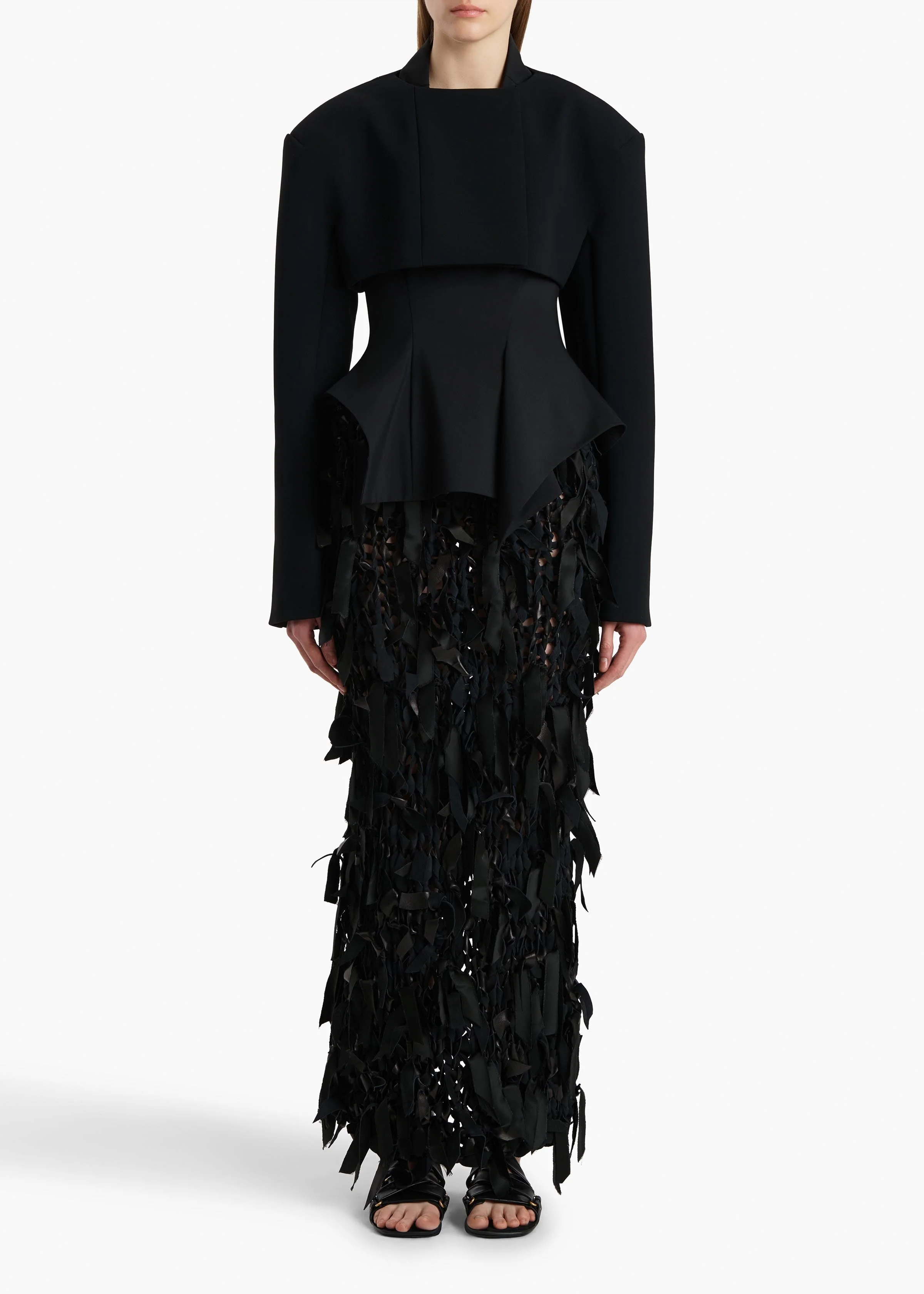 Khaite - Lyla Skirt in Black Leather - Image 2