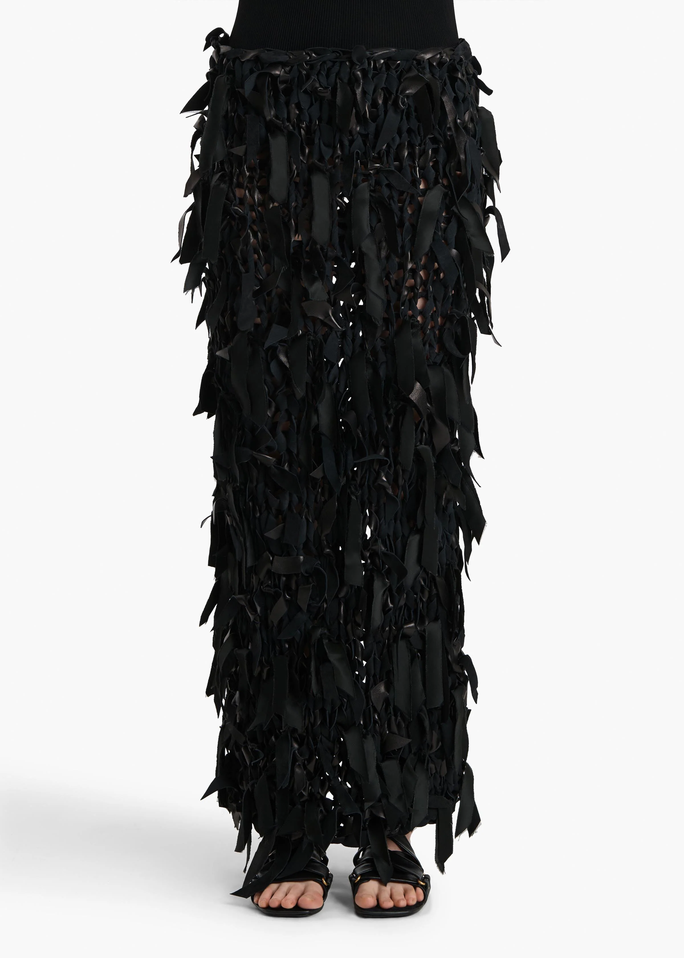 Khaite - Lyla Skirt in Black Leather - Image 3