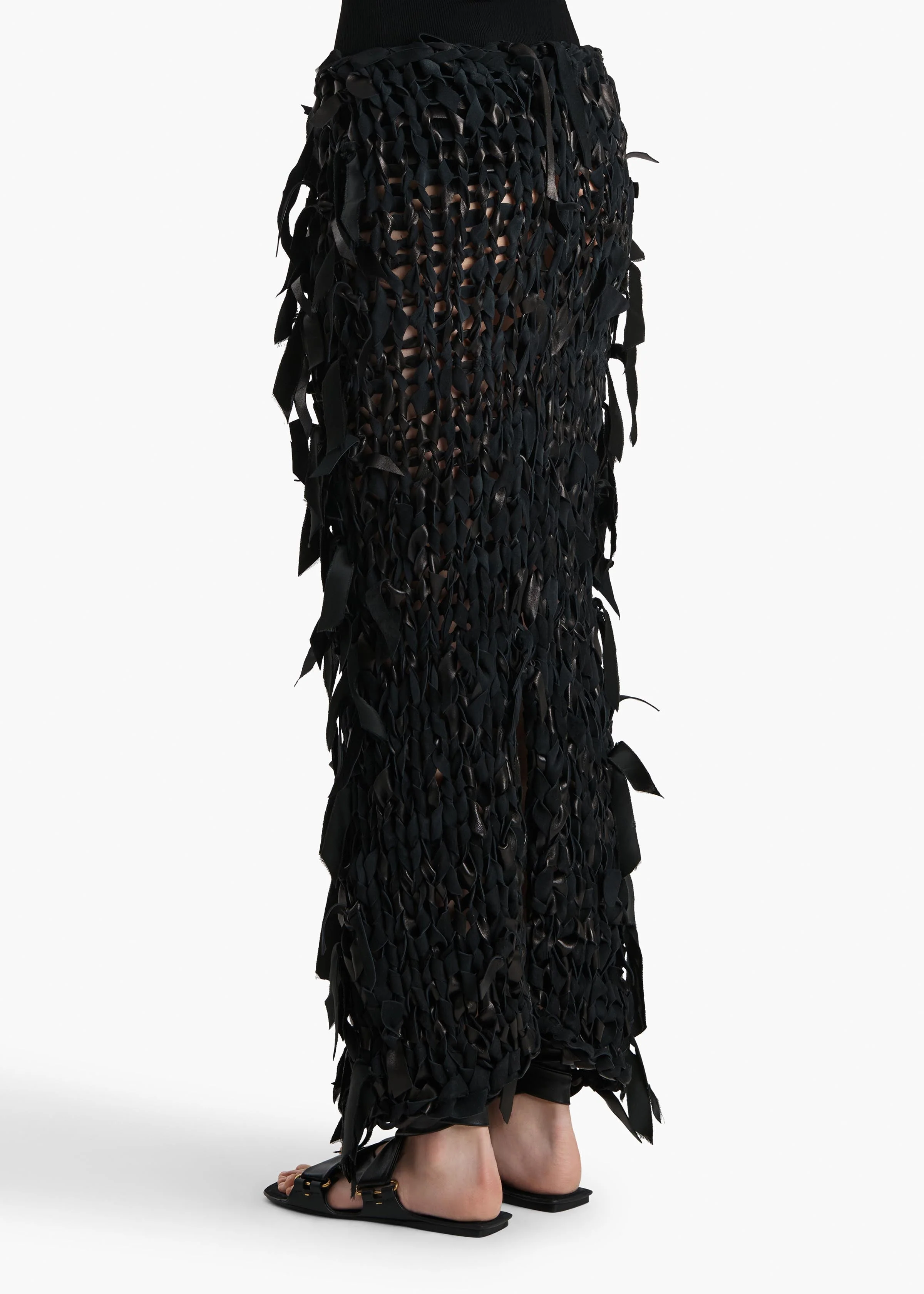 Khaite - Lyla Skirt in Black Leather - Image 4