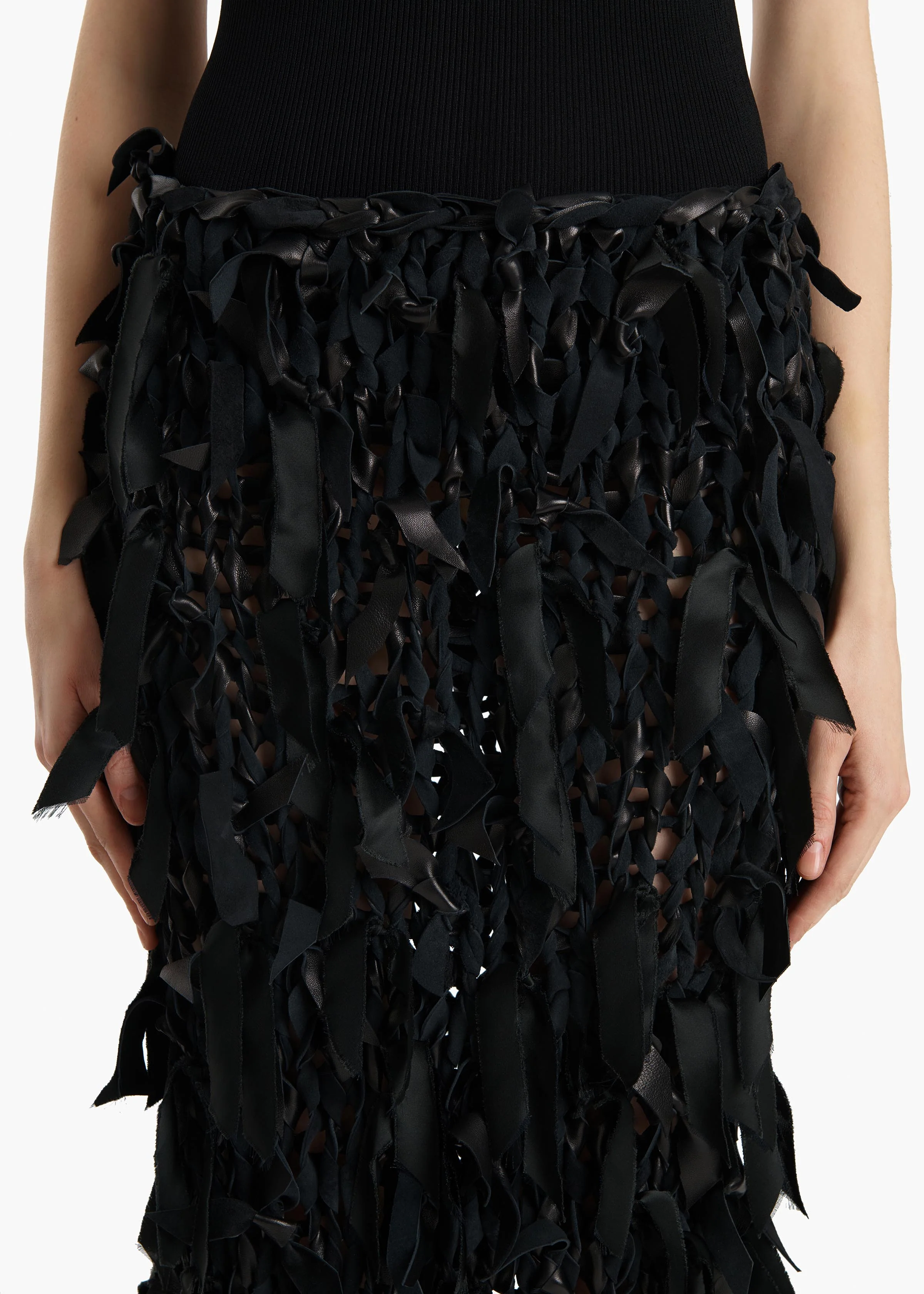 Khaite - Lyla Skirt in Black Leather - Image 5
