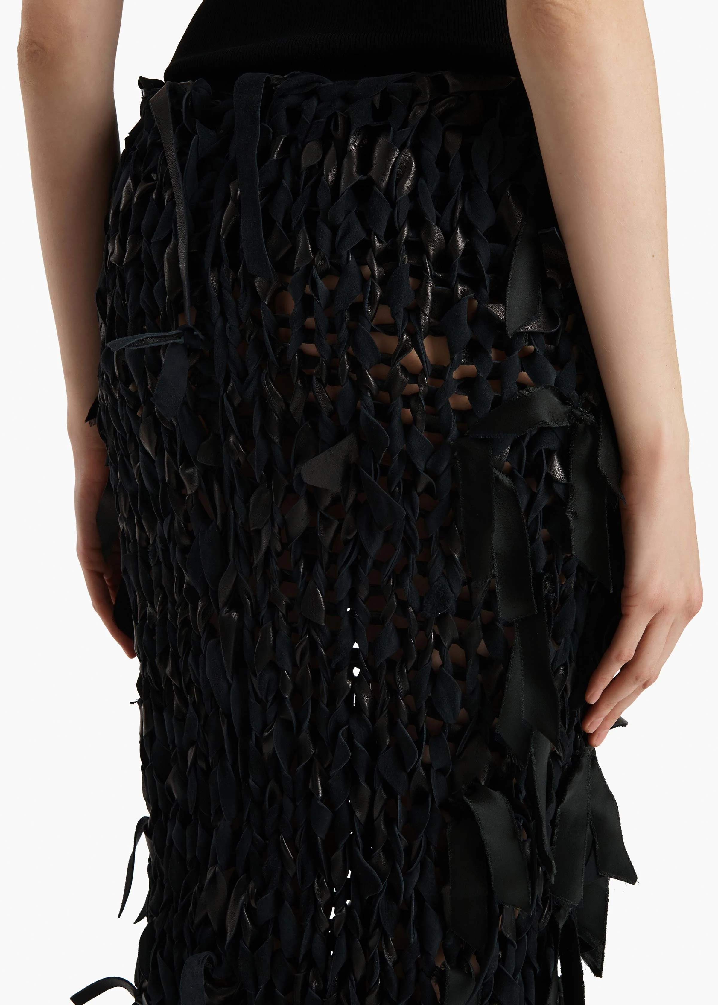 Khaite - Lyla Skirt in Black Leather - Image 6