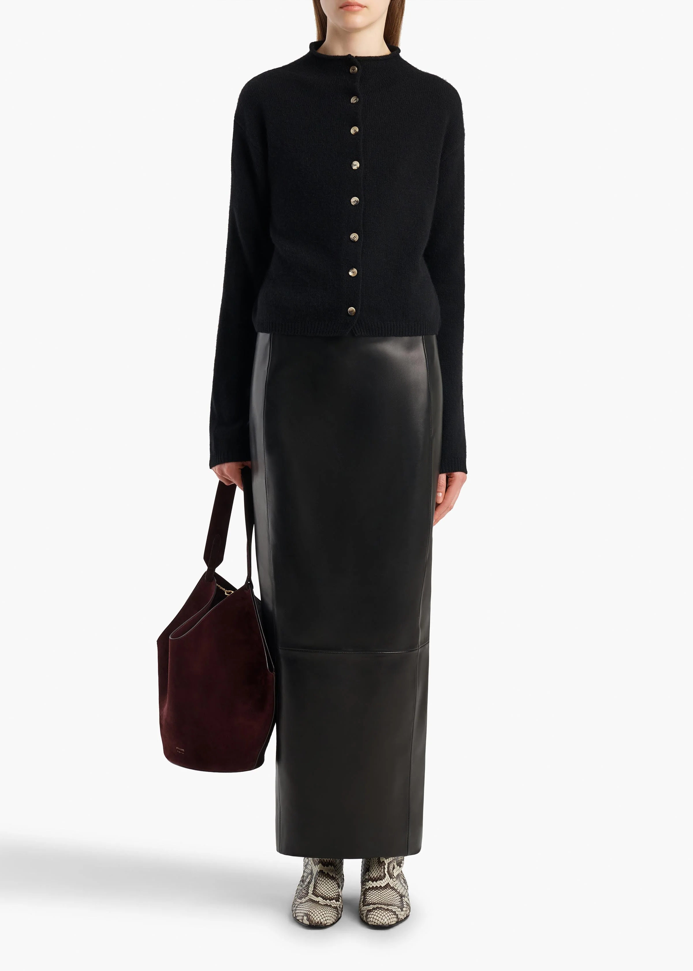 Khaite - Lyle Skirt in Black Leather - Image 2