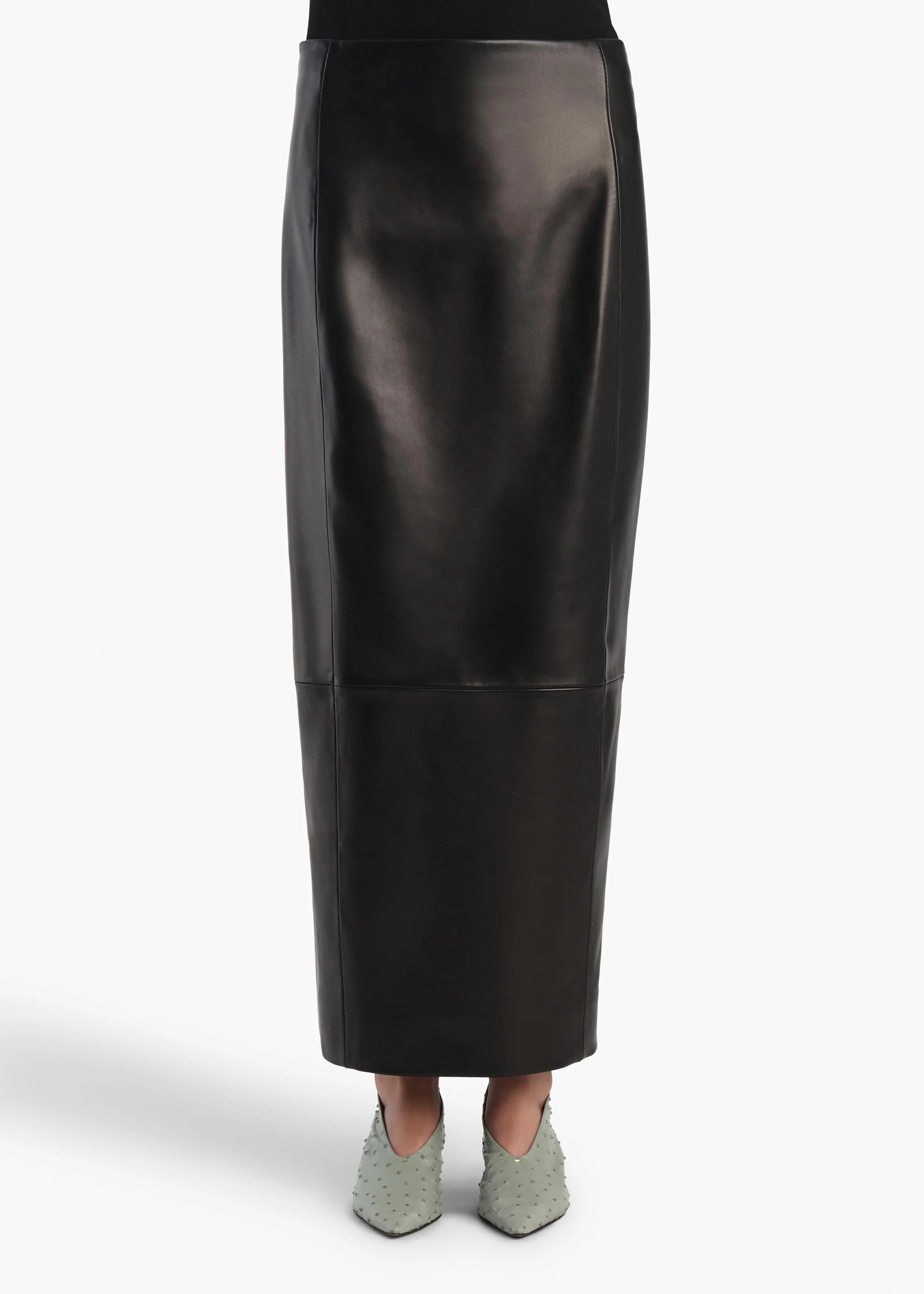 Khaite - Lyle Skirt in Black Leather - Image 3