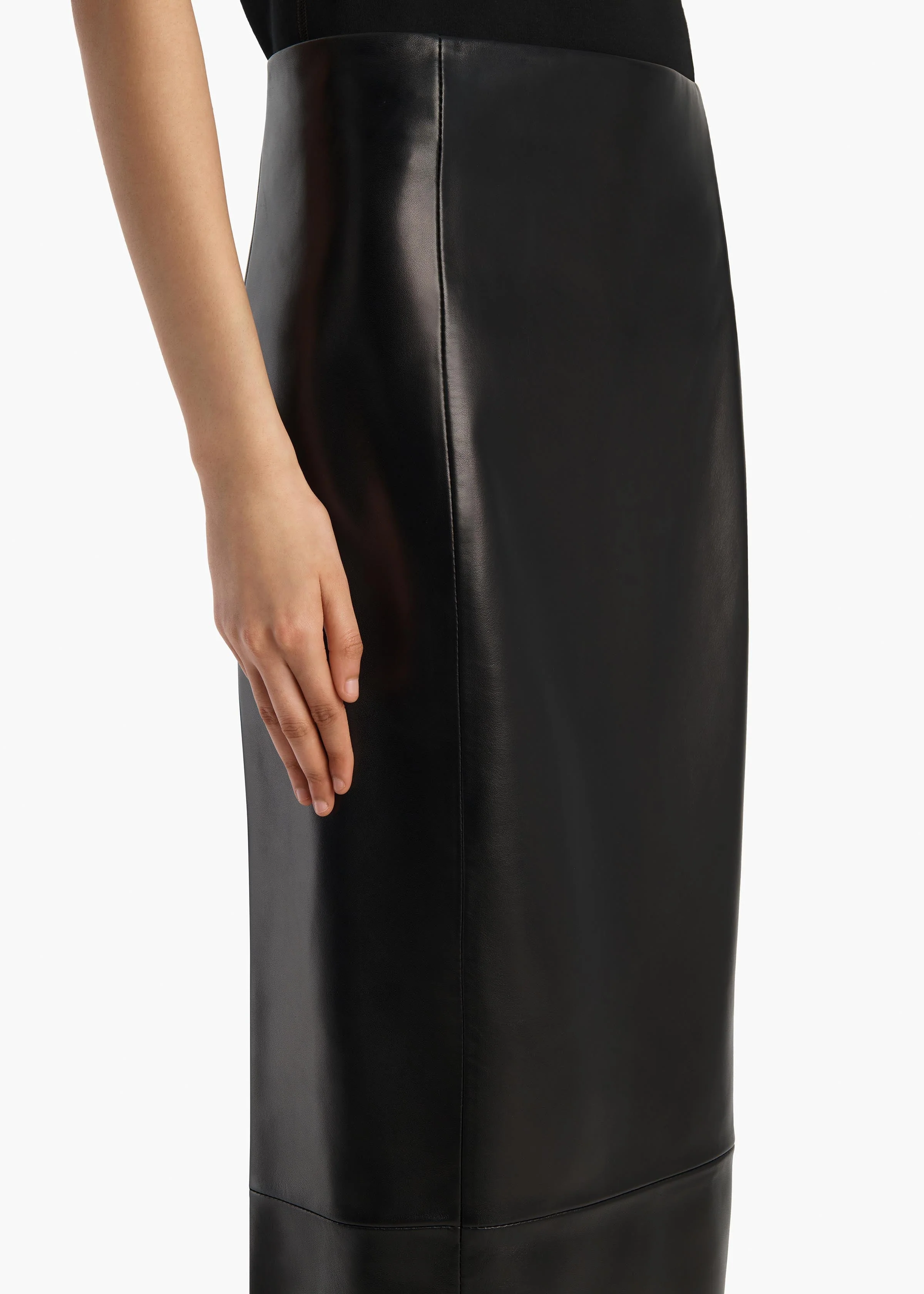 Khaite - Lyle Skirt in Black Leather - Image 5