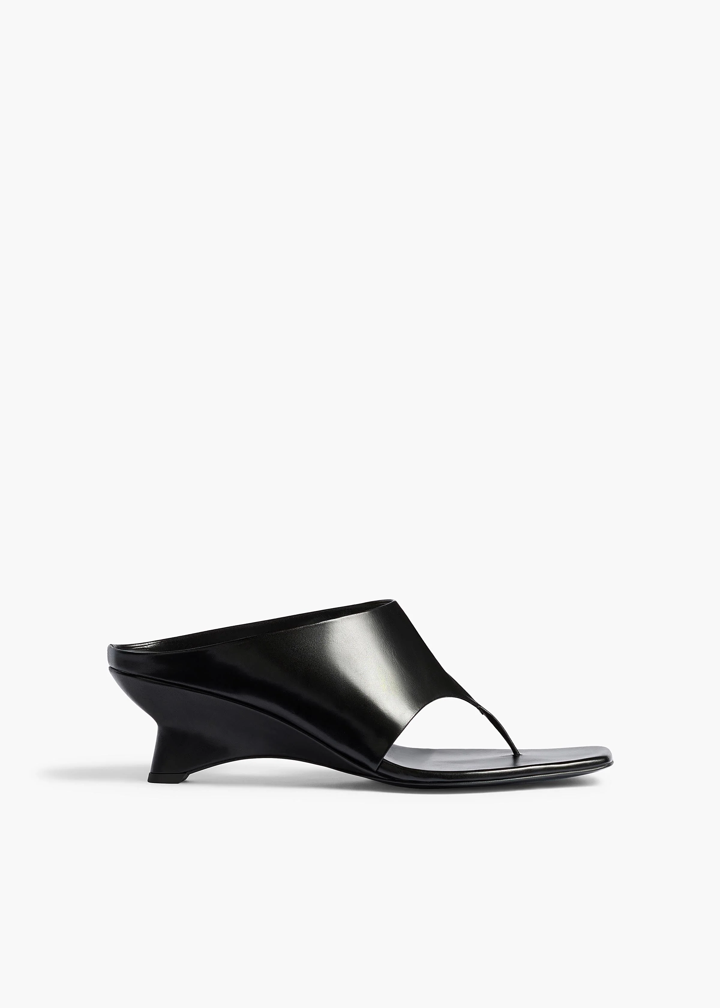 Khaite - Marlow Mule in Black Glazed Leather