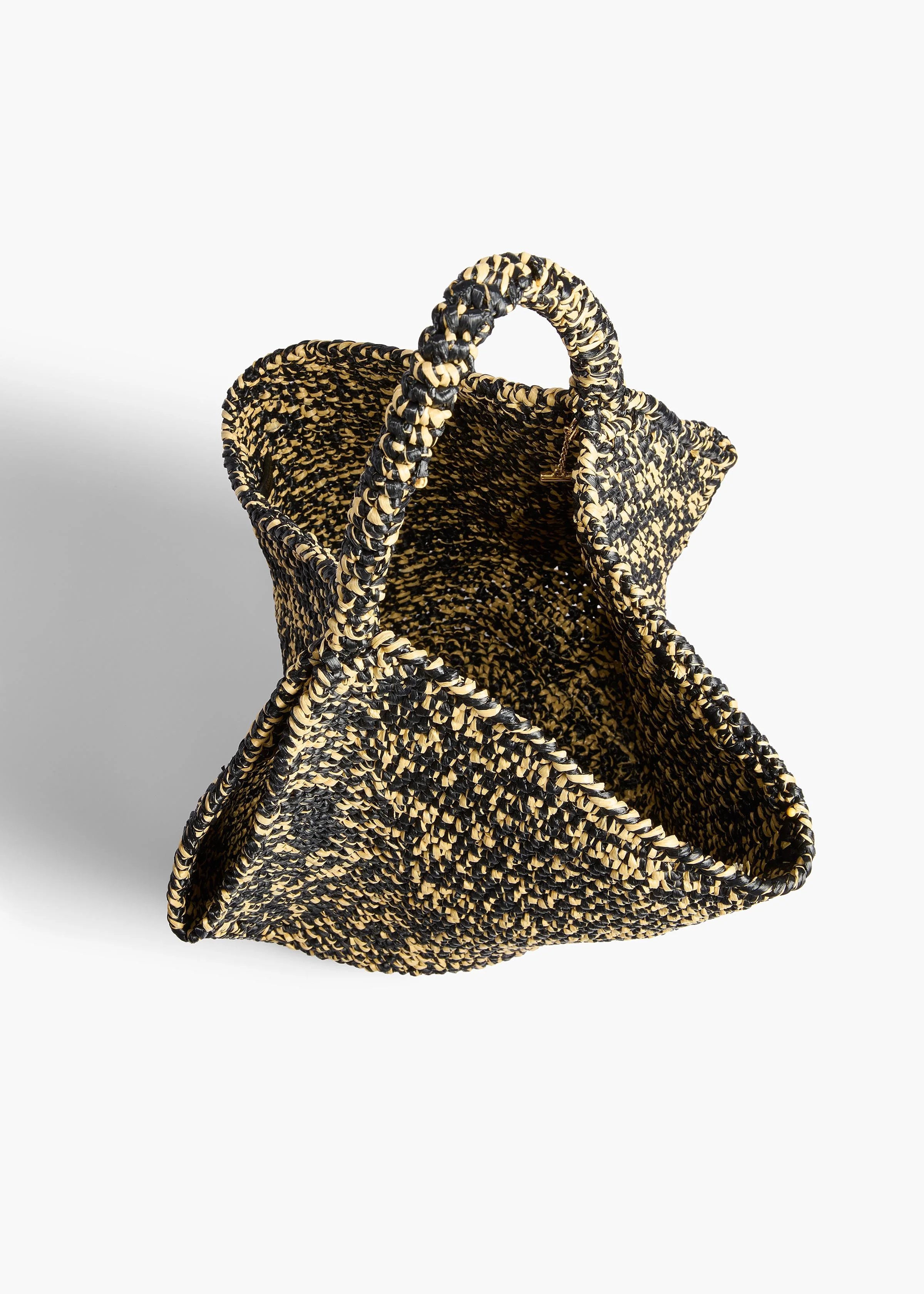 Khaite - Medium Lotus Tote in Black and White Raffia - Image 3