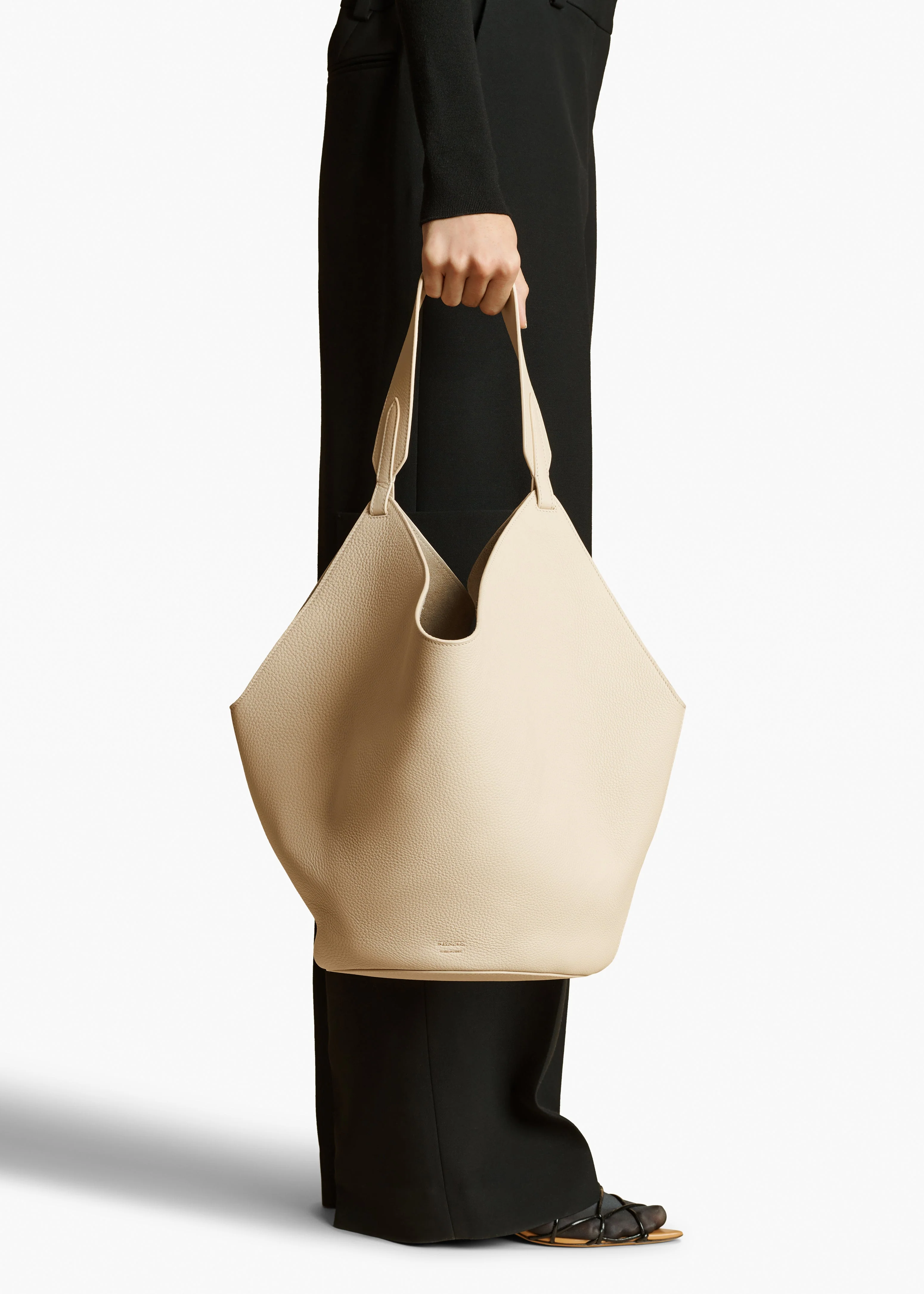 Khaite - Medium Lotus Tote in Dark Ivory Pebbled Leather - Image 5