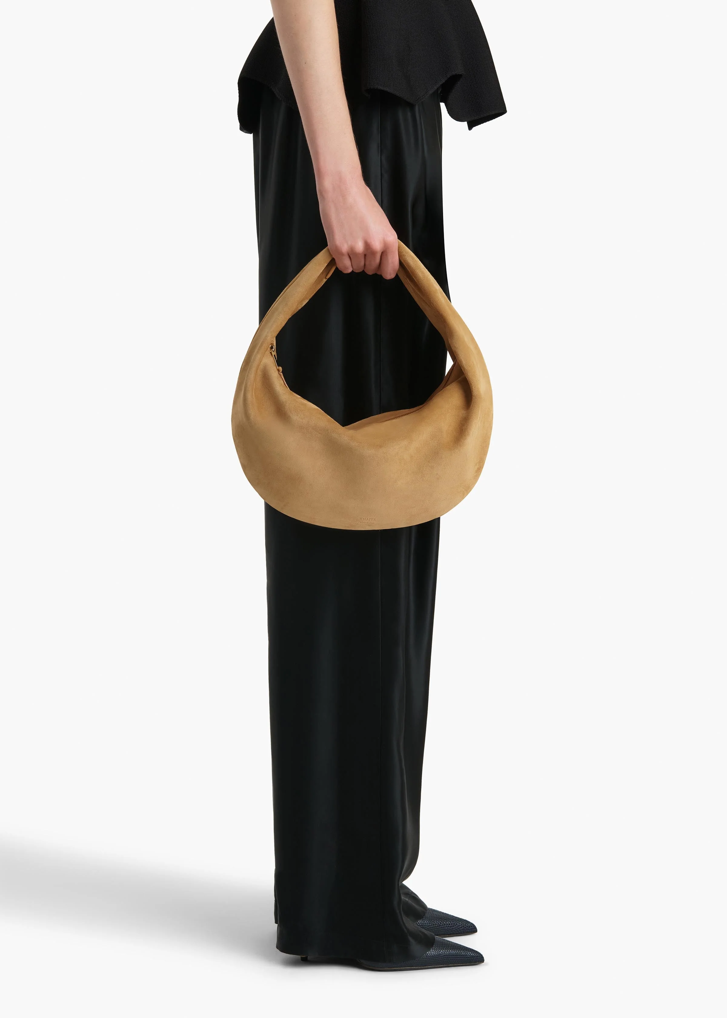 Khaite - Medium Olivia Hobo in Goldenrod Suede - Image 5