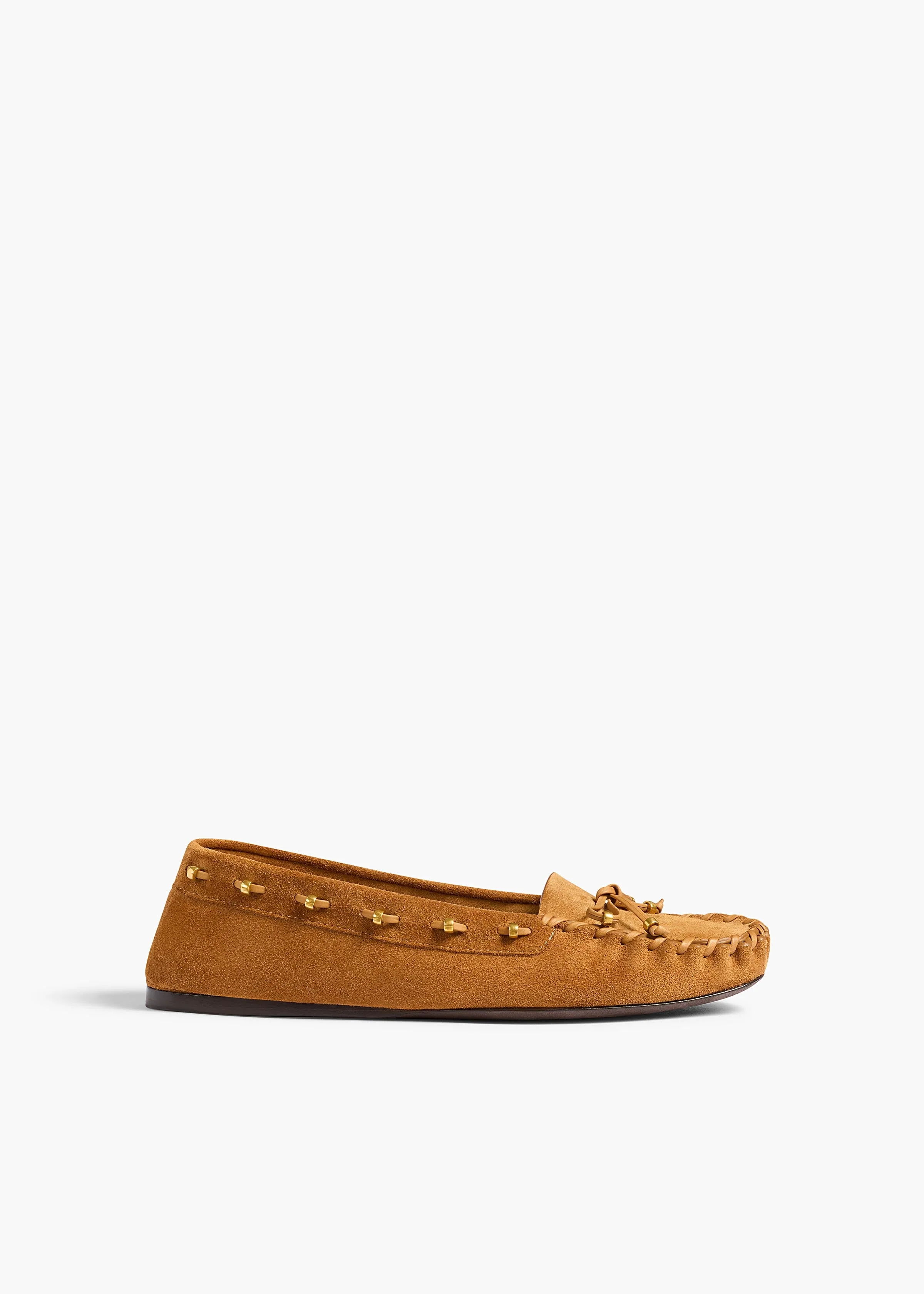 Khaite - Milly Flat in Caramel Suede