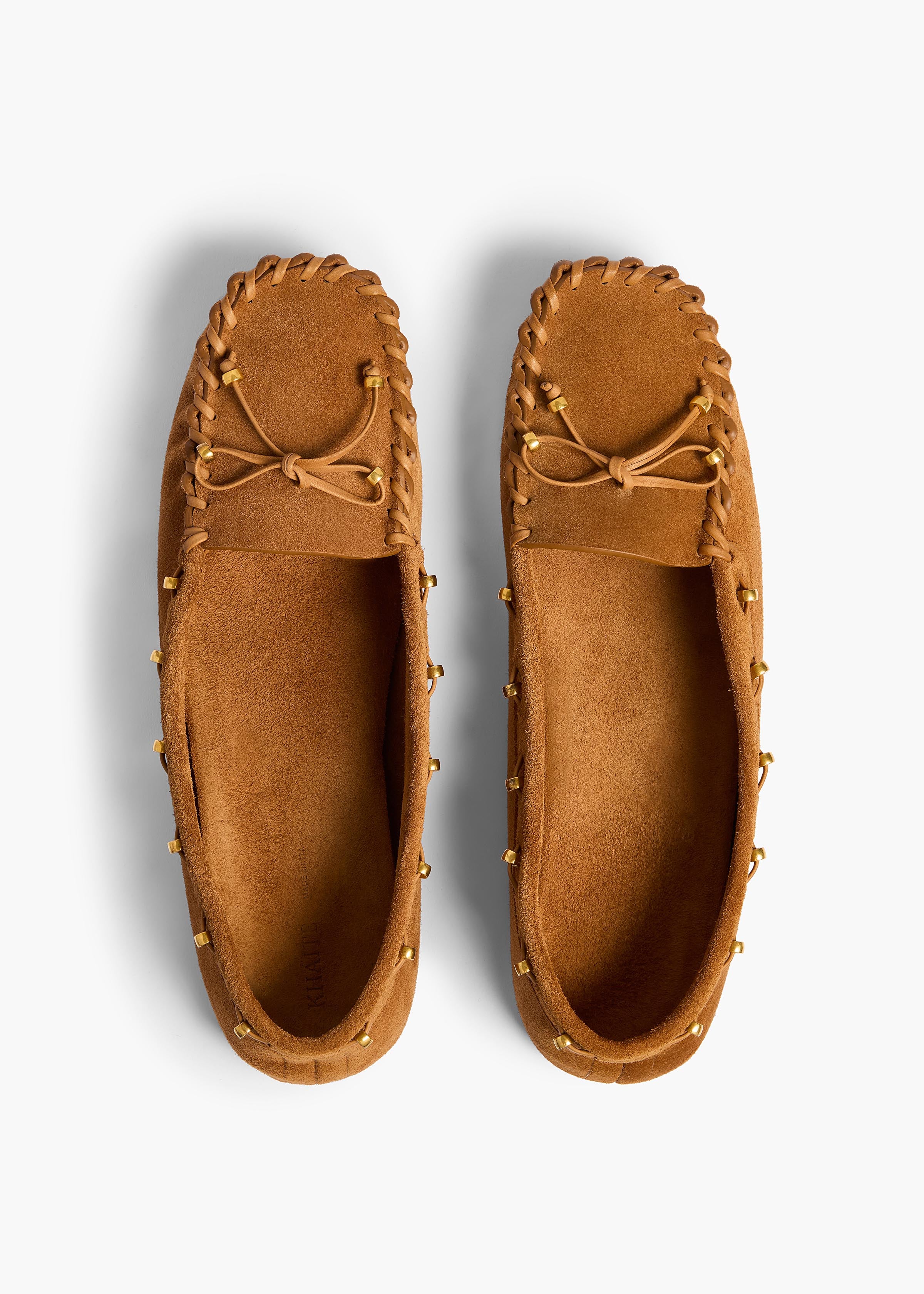 Khaite - Milly Flat in Caramel Suede - Image 3