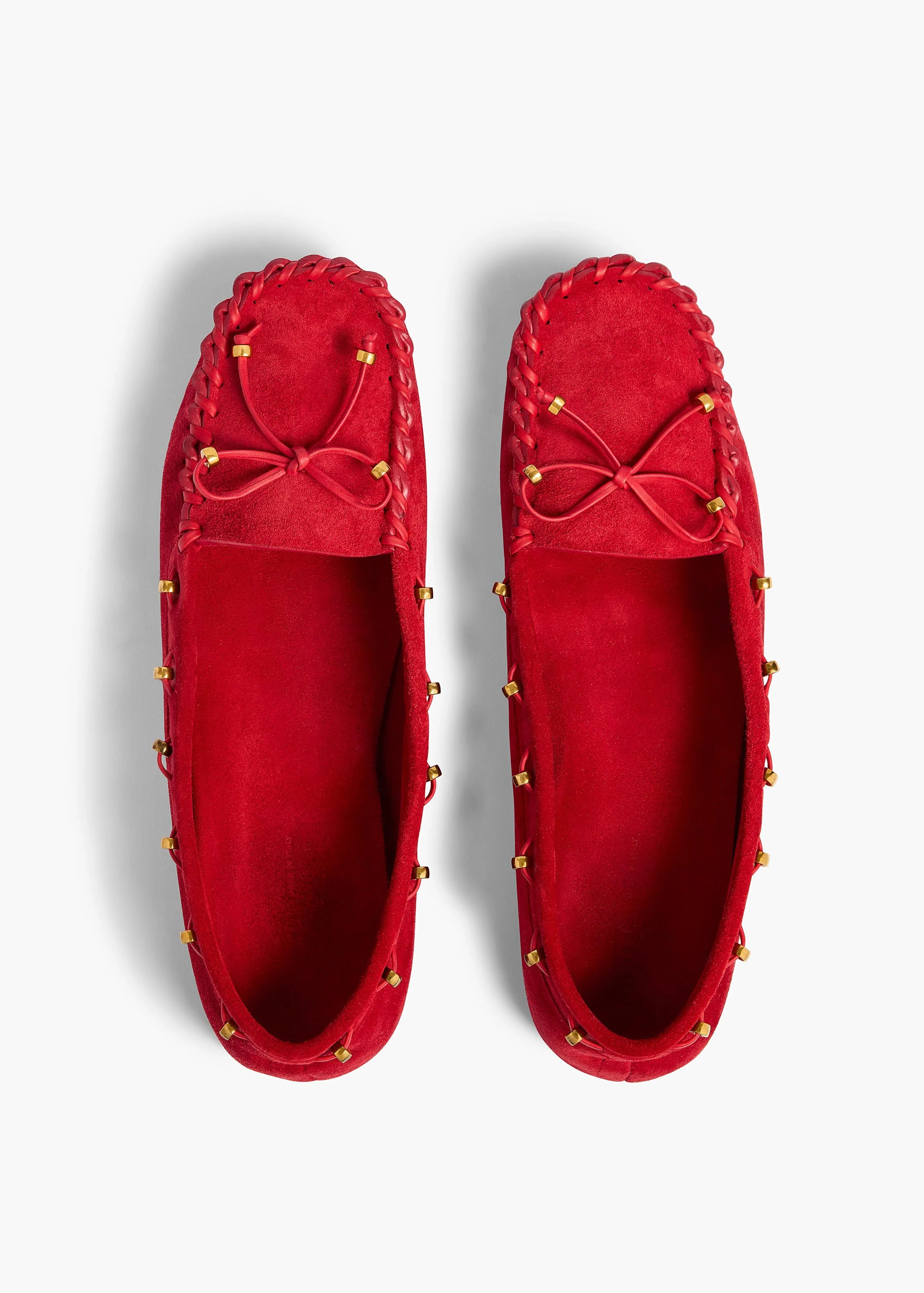 Khaite - Milly Flat in Lipstick Suede - Image 3
