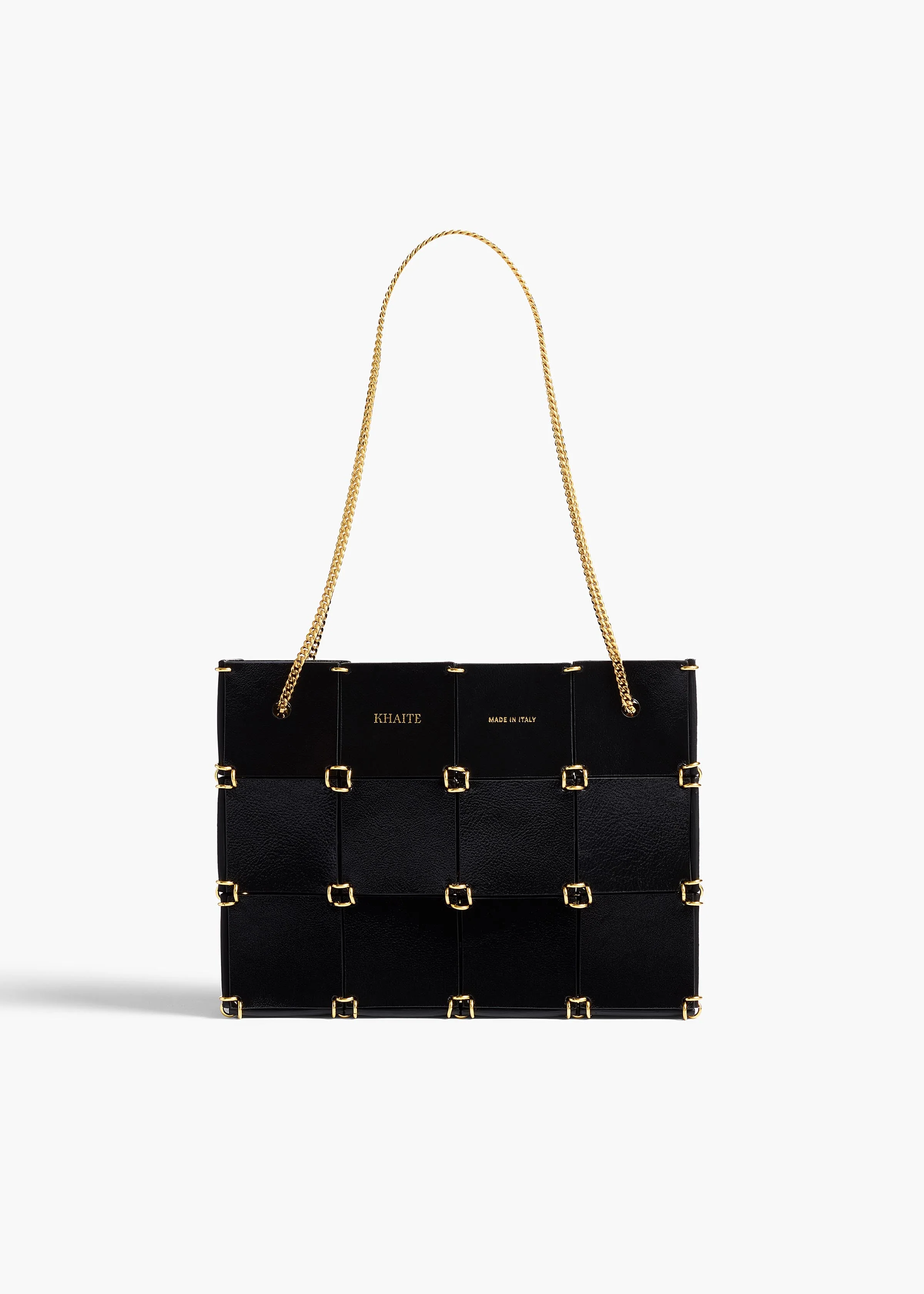 Khaite - Mini Emma Bag in Black Crackle Patent Leather