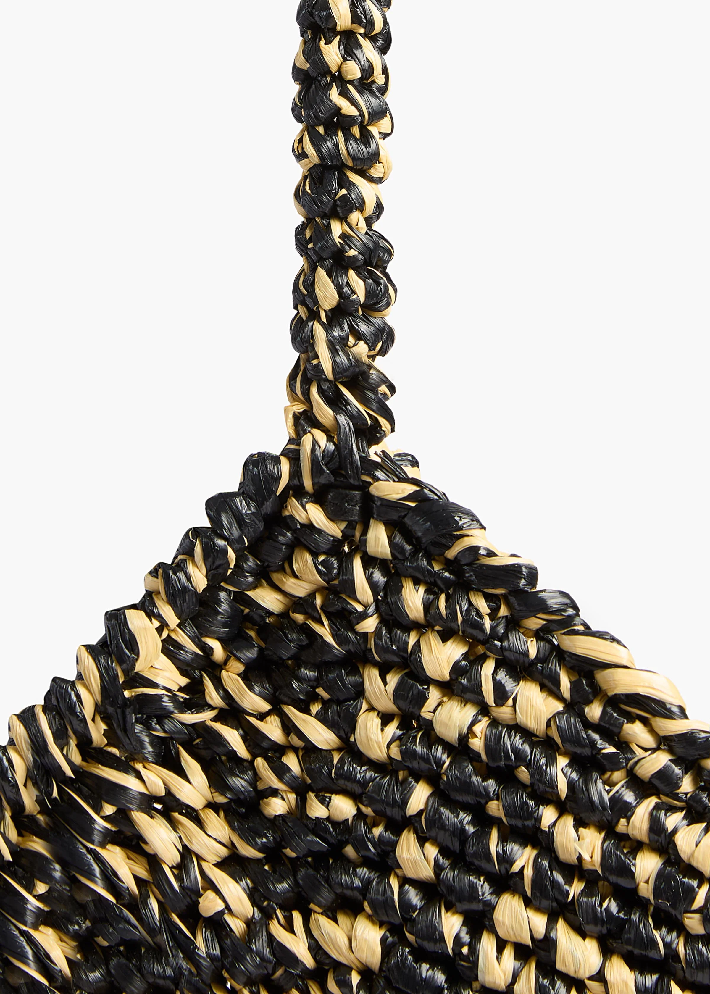 Khaite - Mini Lotus Tote in Black and White Raffia - Image 4