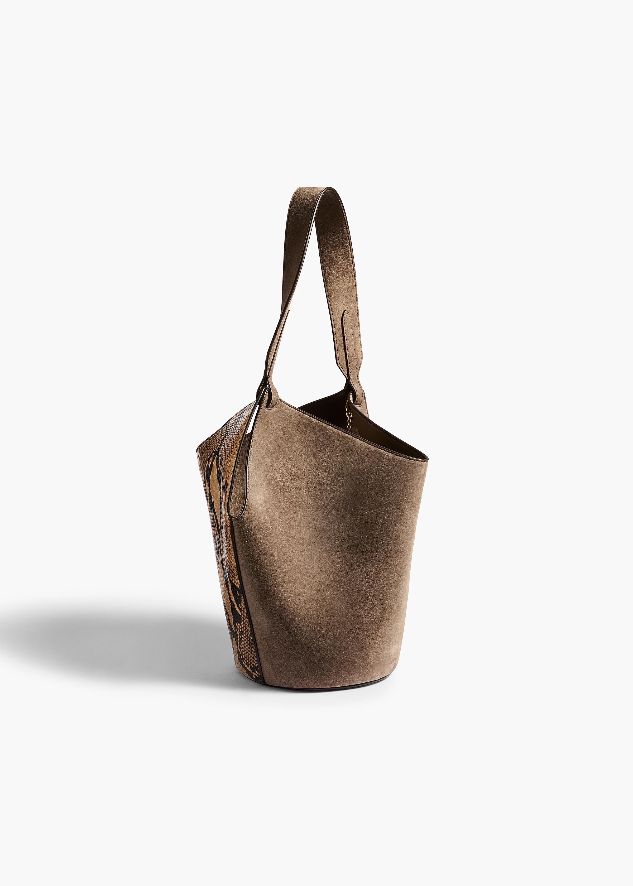 Khaite - Mini Lotus Tote in Python - Embossed Taupe and Morning Dove - Image 2