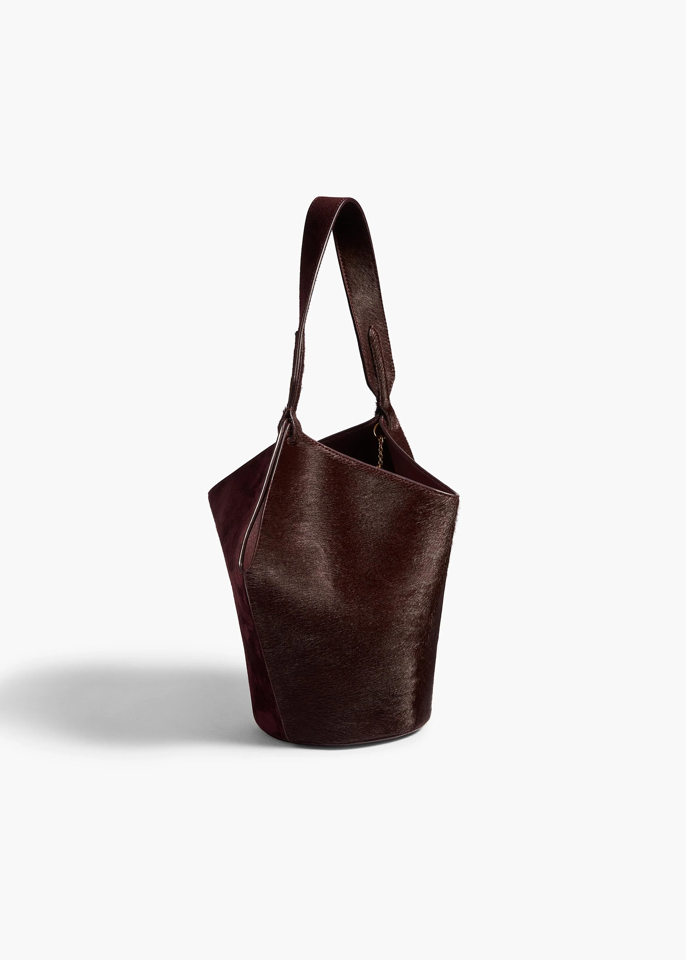 Khaite - Mini Lotus Tote in Rouge Noir Suede and Haircalf - Image 2