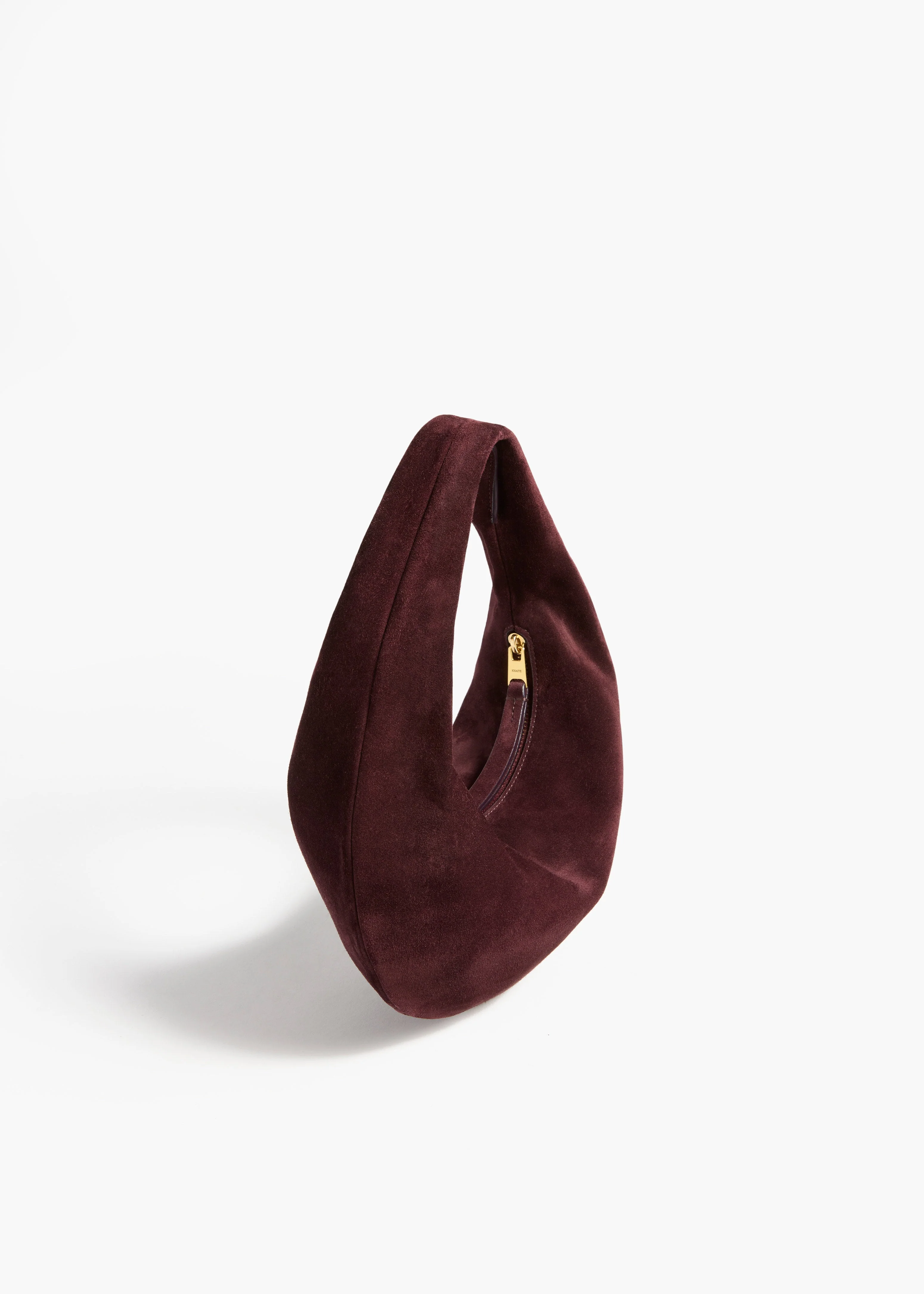 Khaite - Mini Olivia Hobo in Rouge Noir Suede