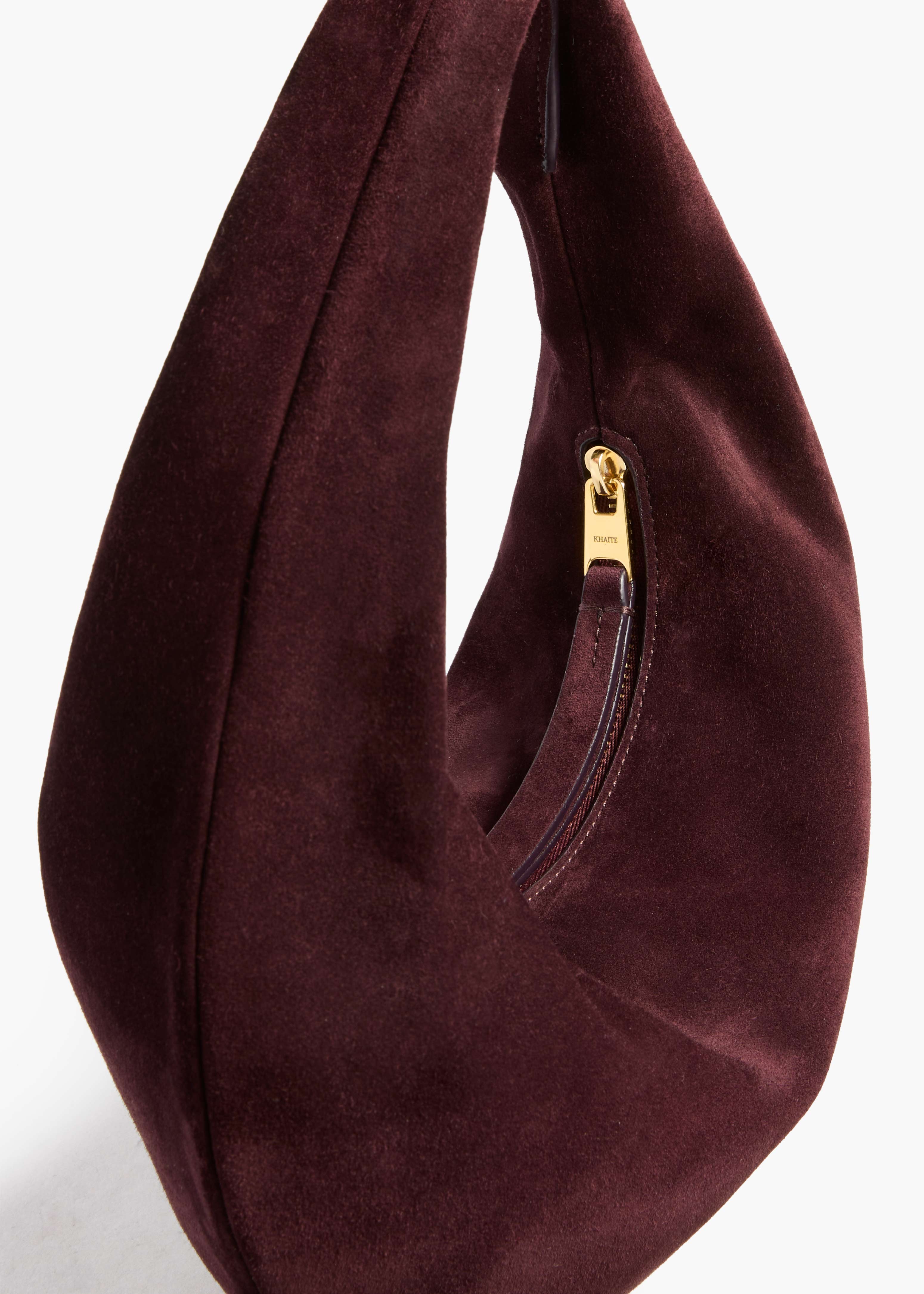 Khaite - Mini Olivia Hobo in Rouge Noir Suede - Image 4