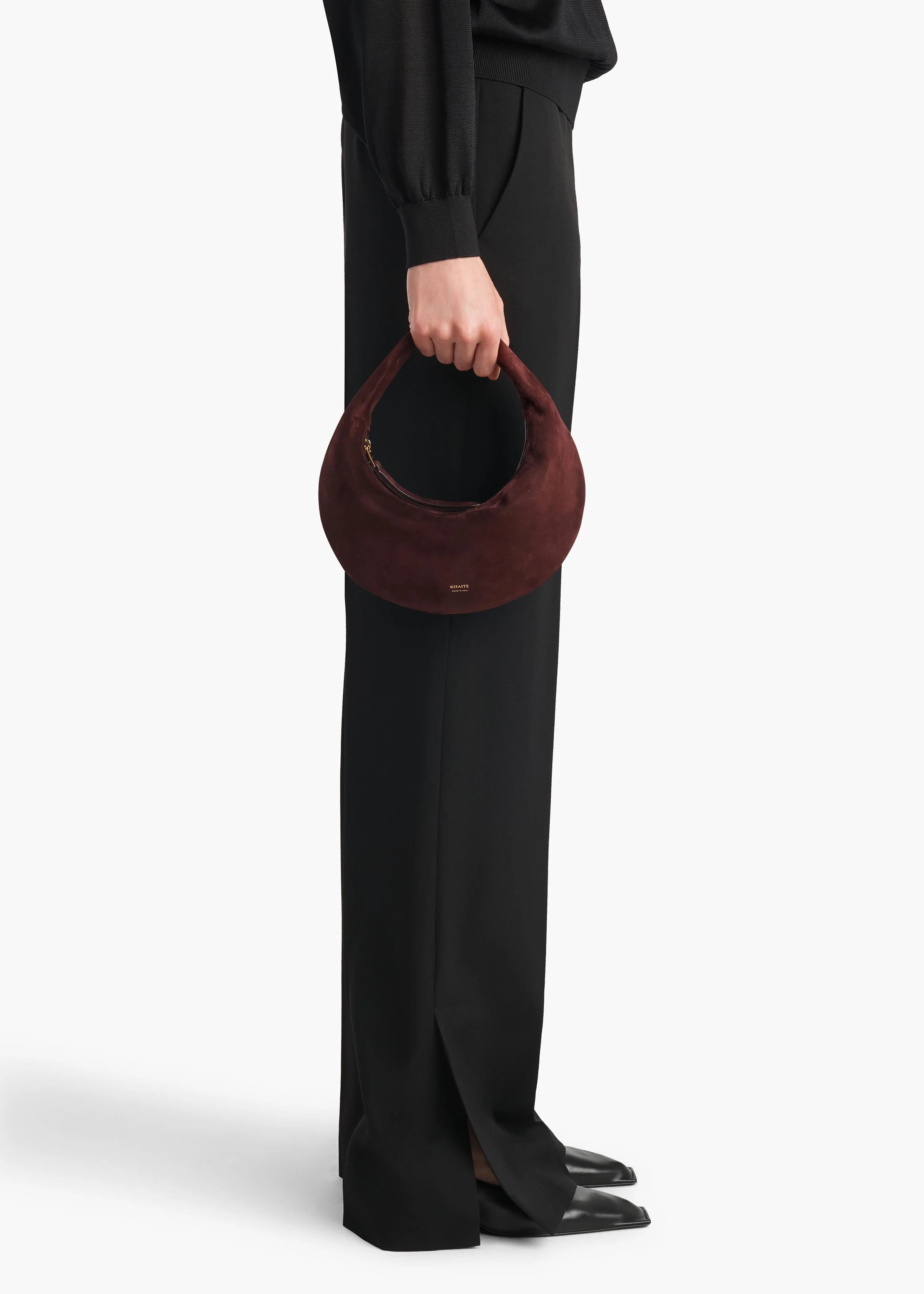 Khaite - Mini Olivia Hobo in Rouge Noir Suede - Image 5