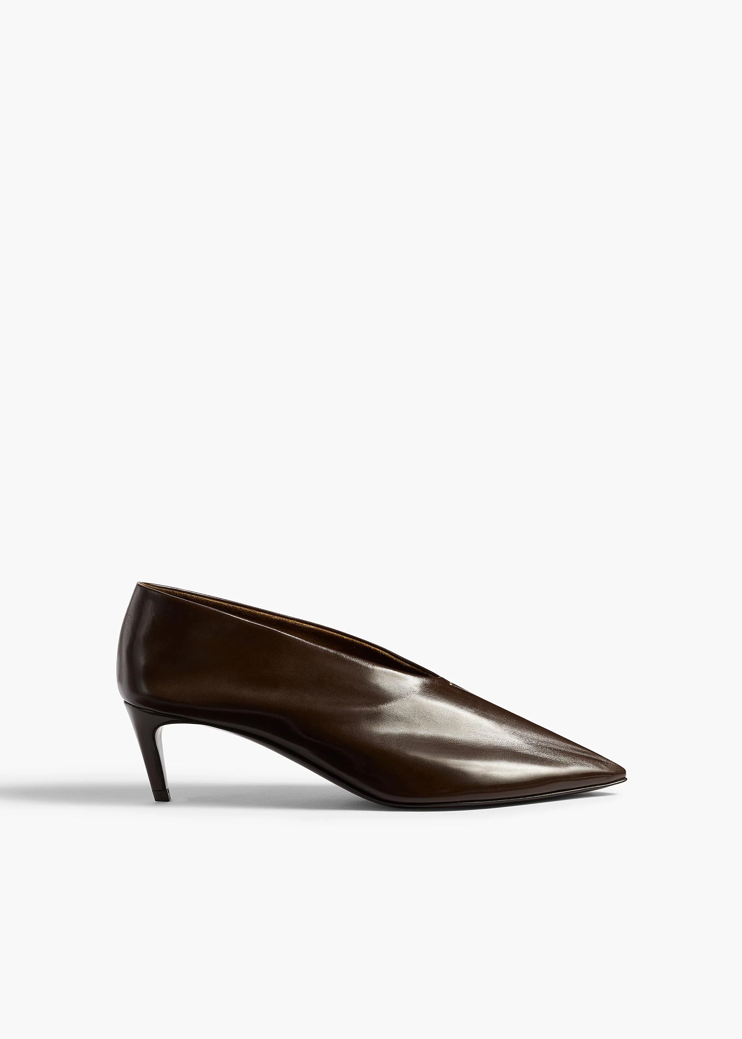 Khaite - Miriam Pump in Cacao Glazed Leather