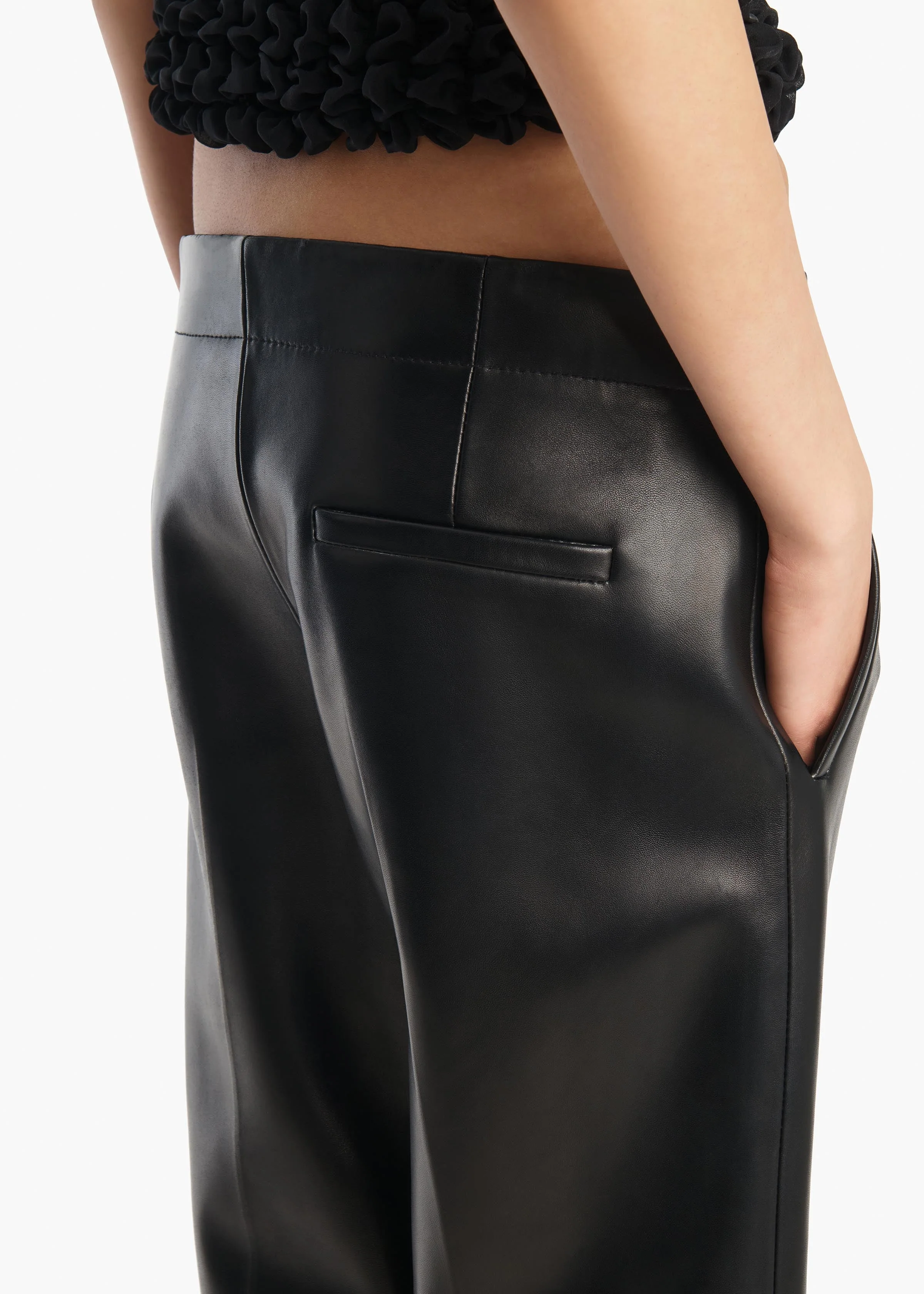Khaite - Mita Pant in Black Leather - Image 6