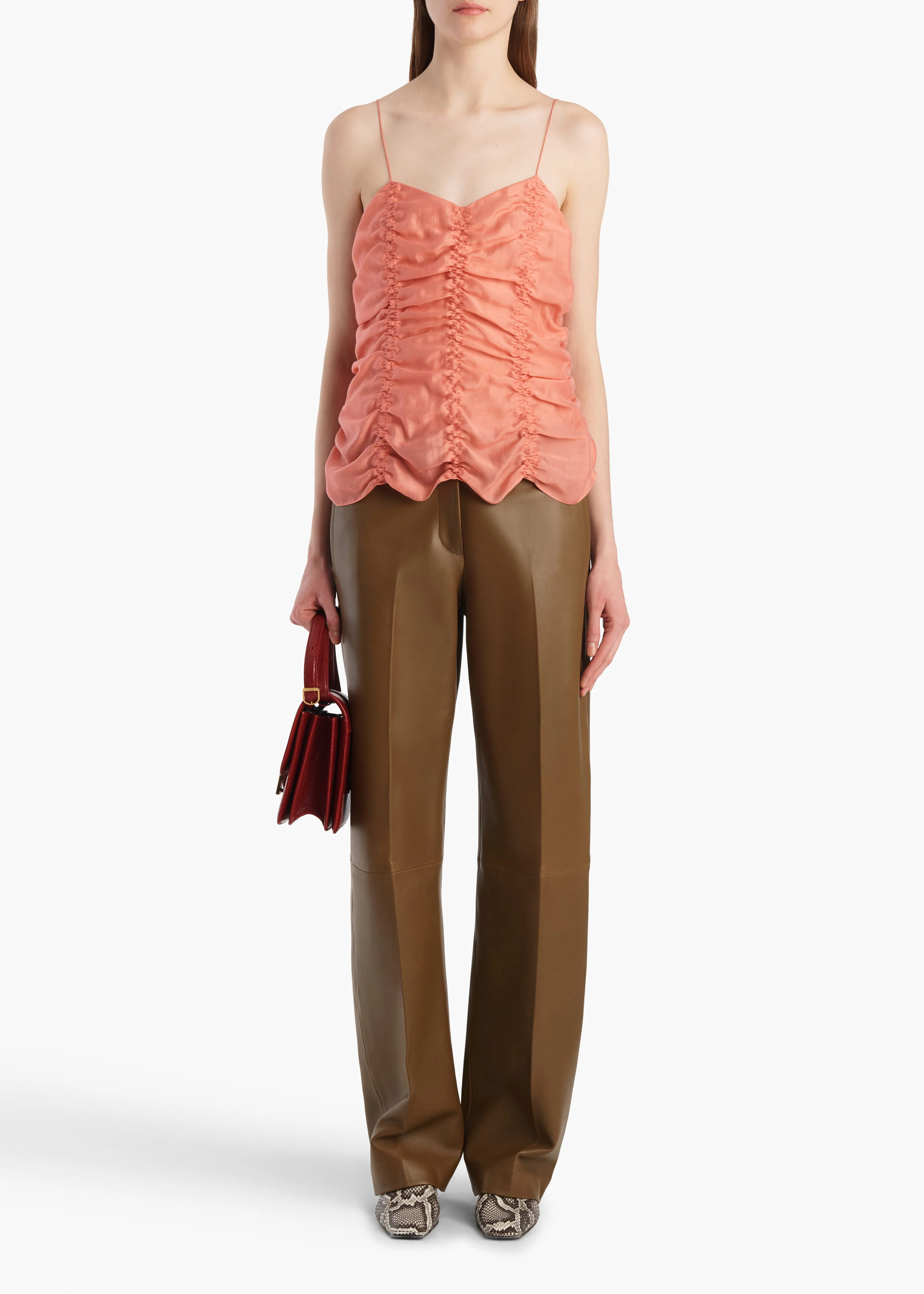 Khaite - Mita Pant in Dark Olive - Image 2