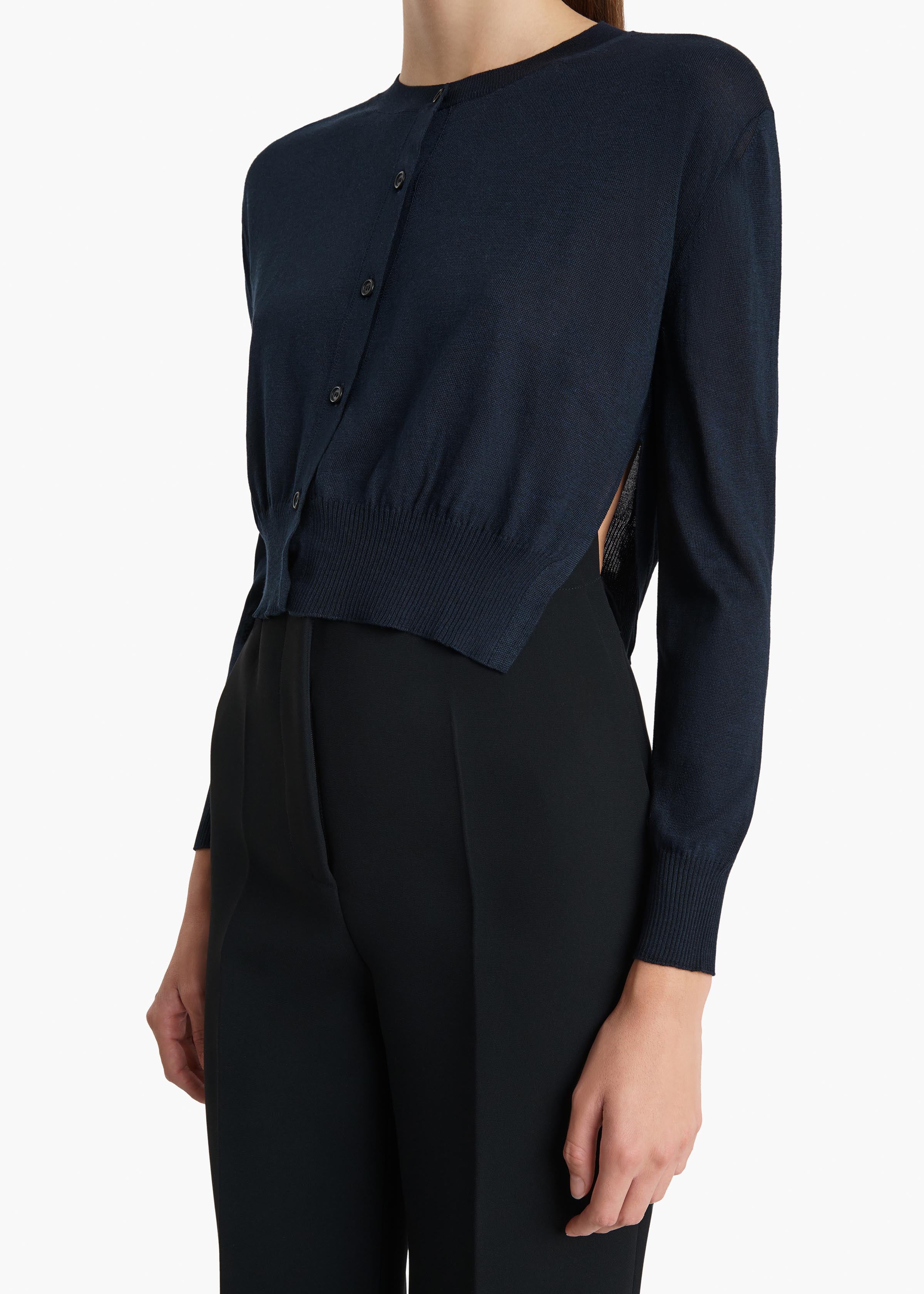 Khaite - Nadyne Cardigan in Midnight - Image 5