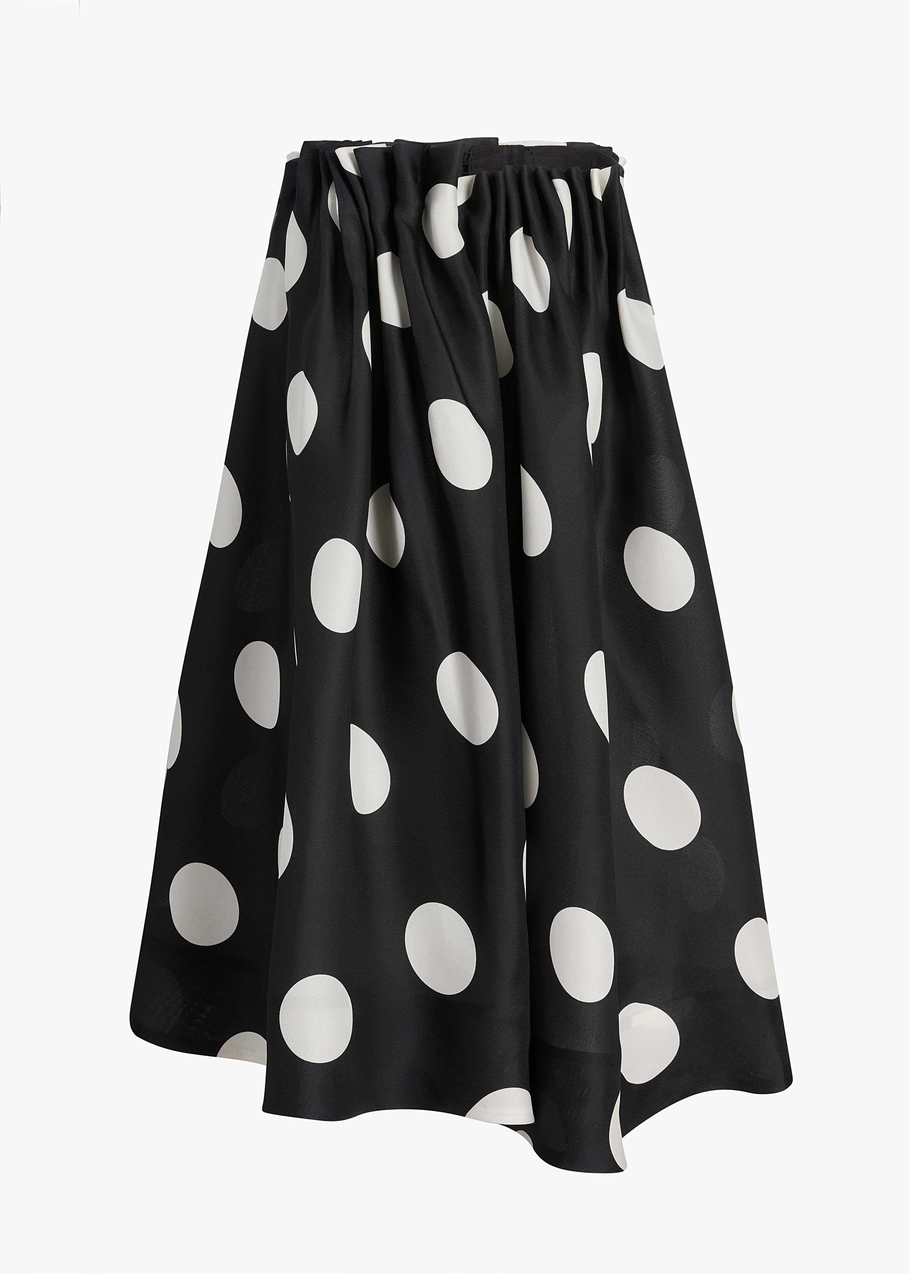 Khaite - Riley Skirt in Black with White Dots
