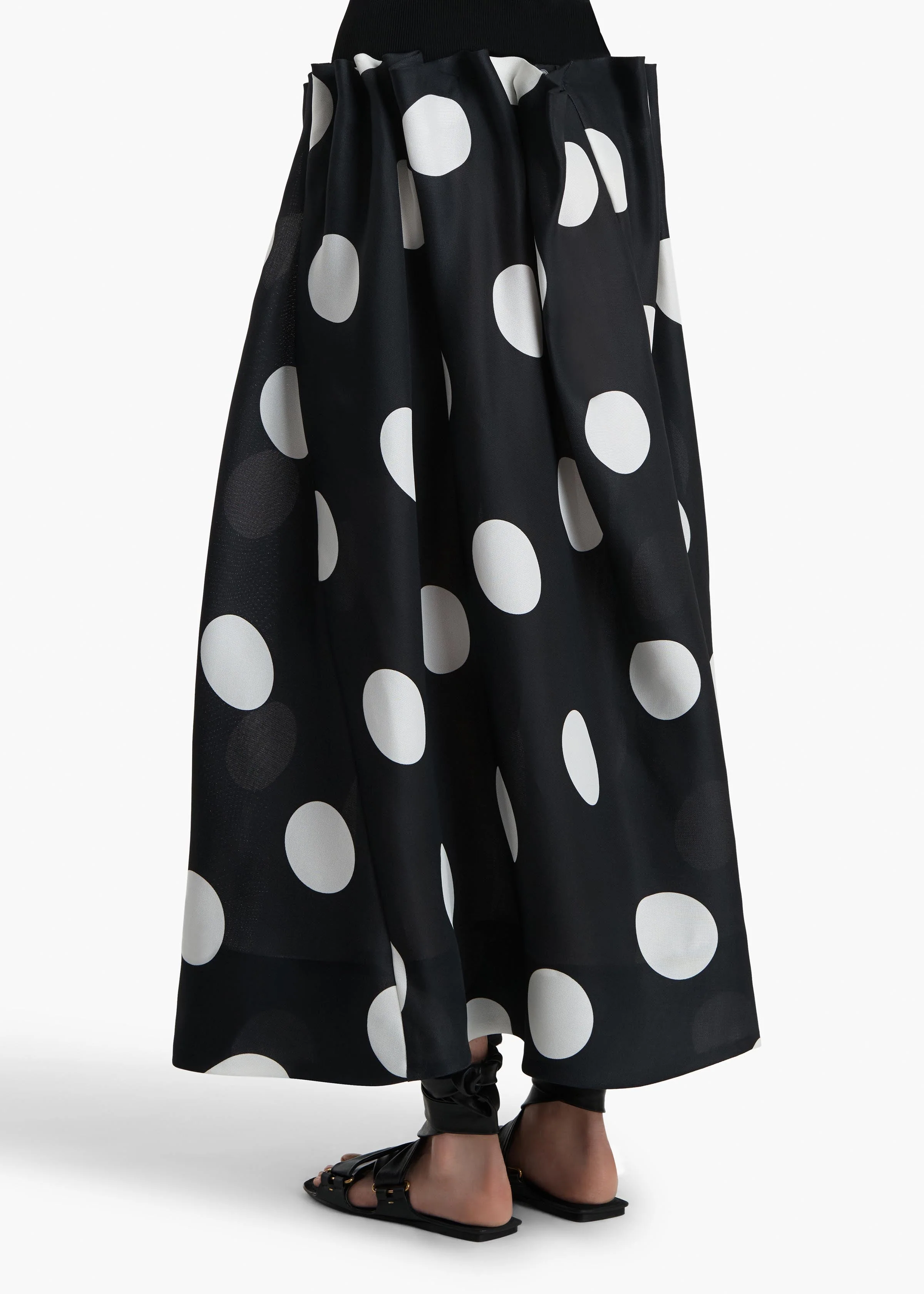 Khaite - Riley Skirt in Black with White Dots - Image 4