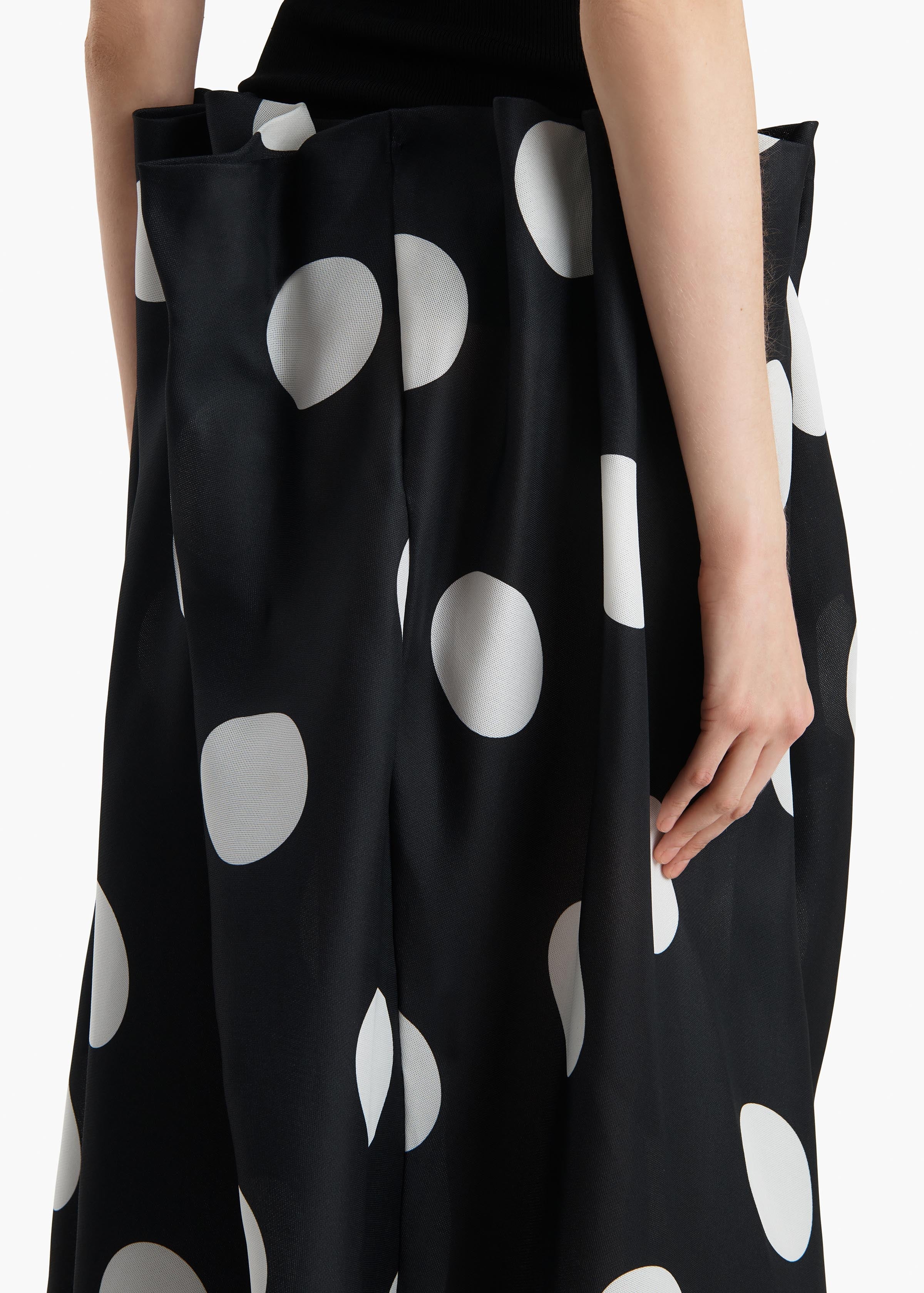 Khaite - Riley Skirt in Black with White Dots - Image 6