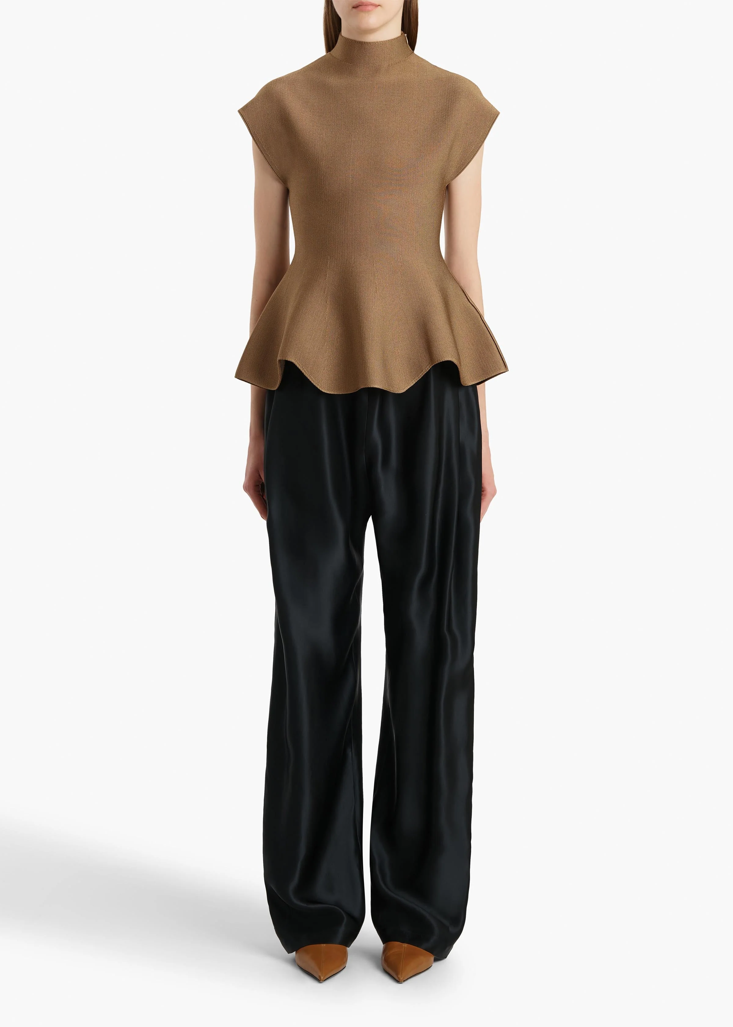 Khaite - Rohen Pant in Black Satin - Image 2