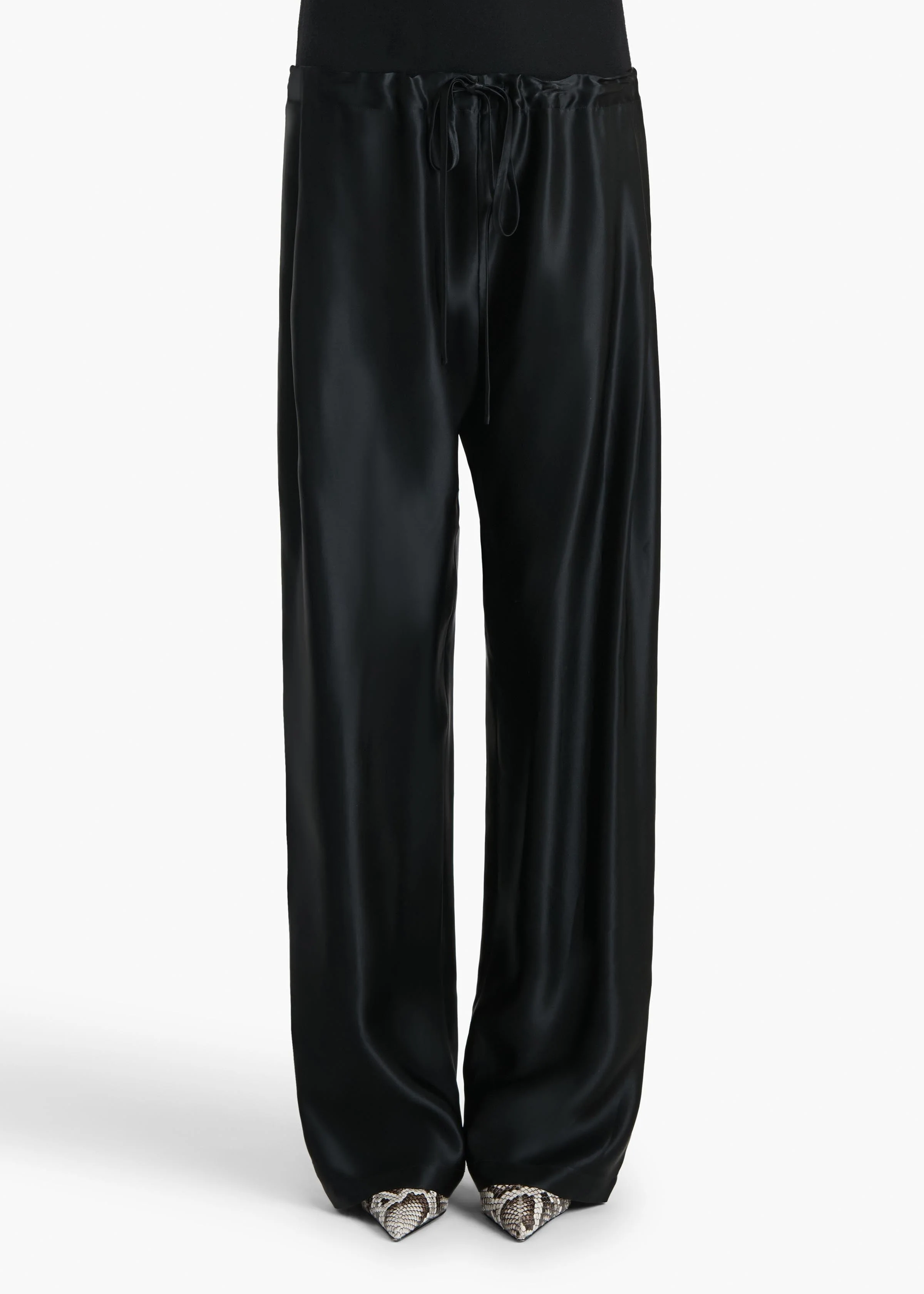Khaite - Rohen Pant in Black Satin - Image 3