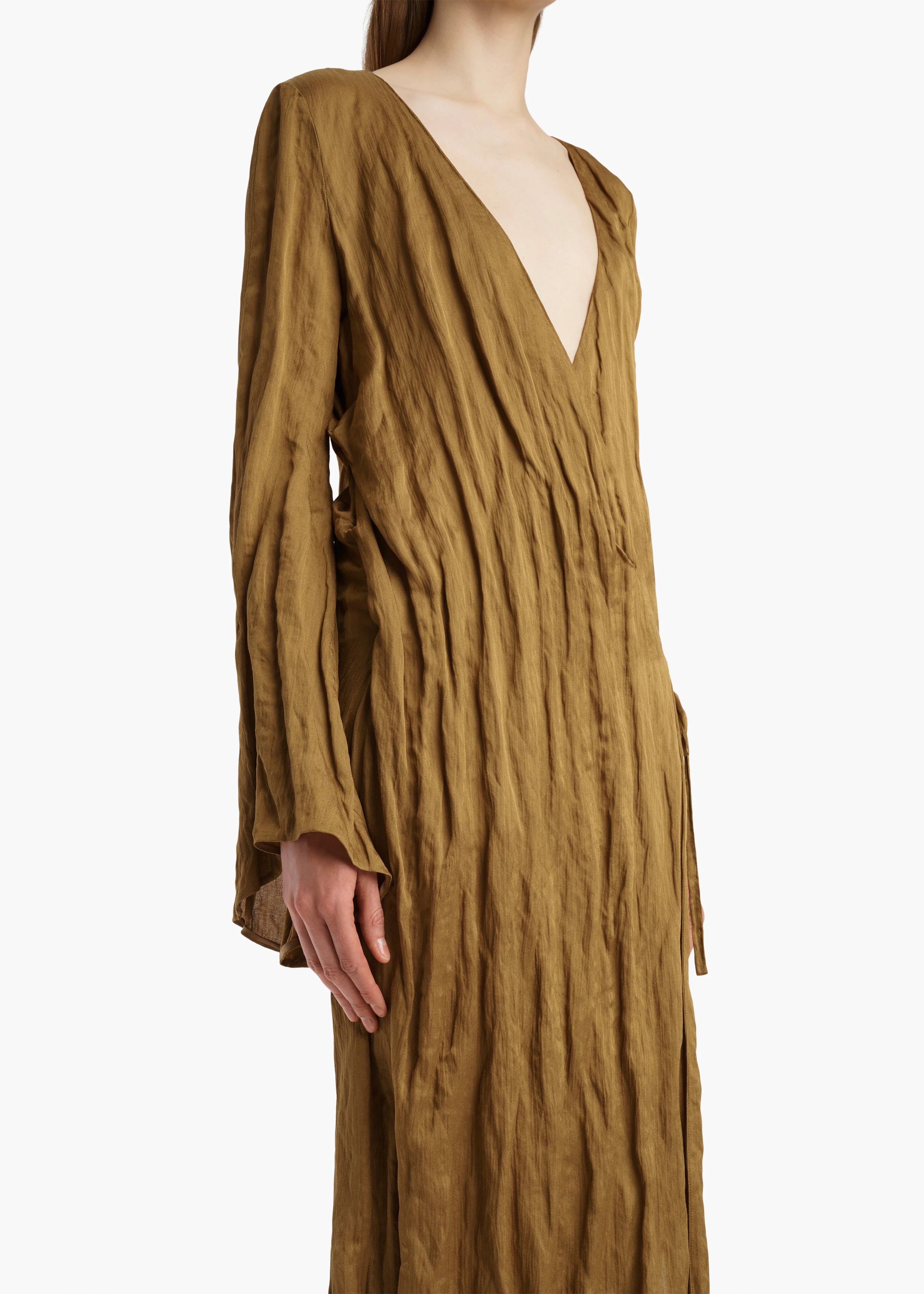 Khaite - Rommi Dress in Golden Ochre - Image 4