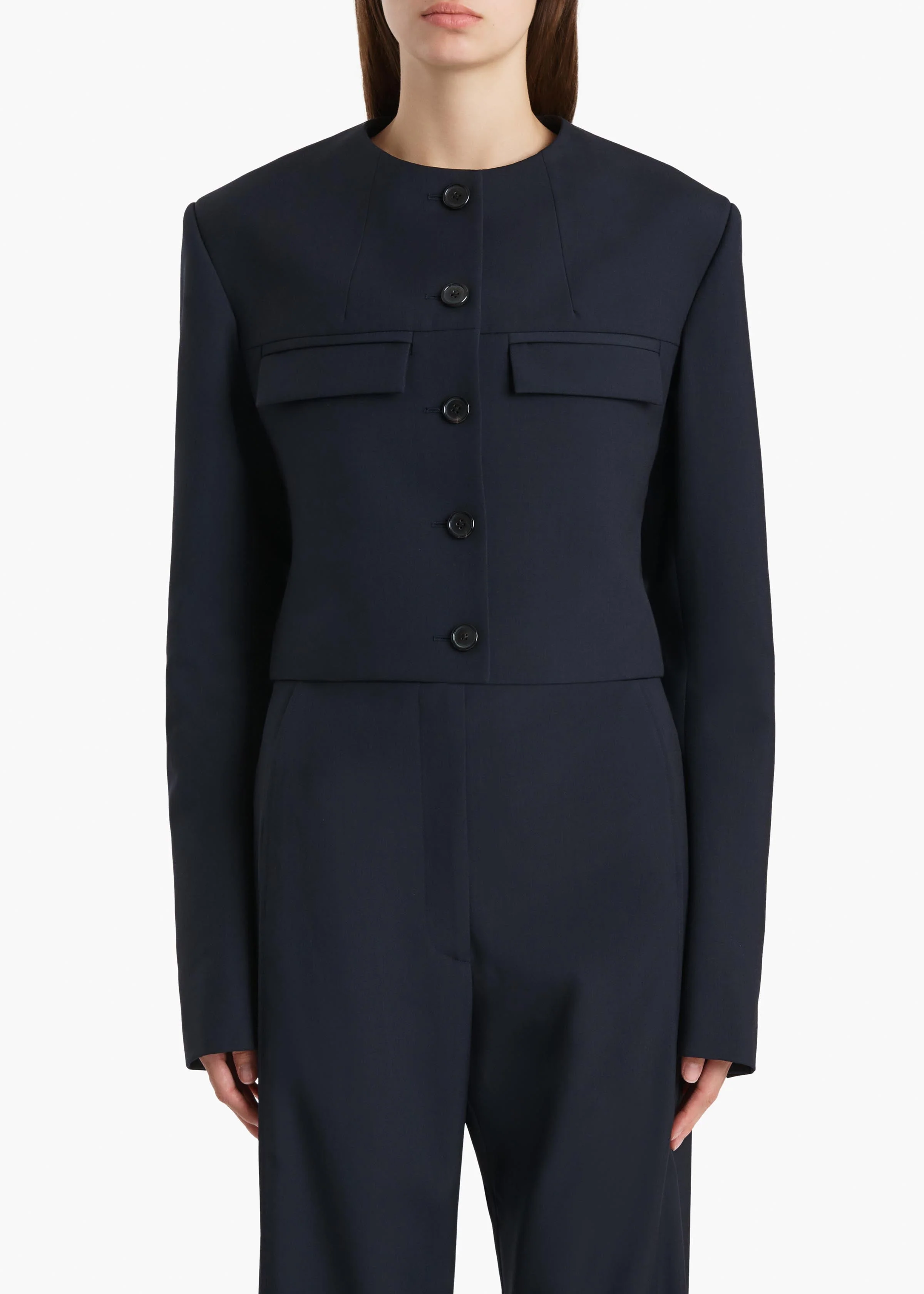 Khaite - Roto Jacket in Dark Navy - Image 3