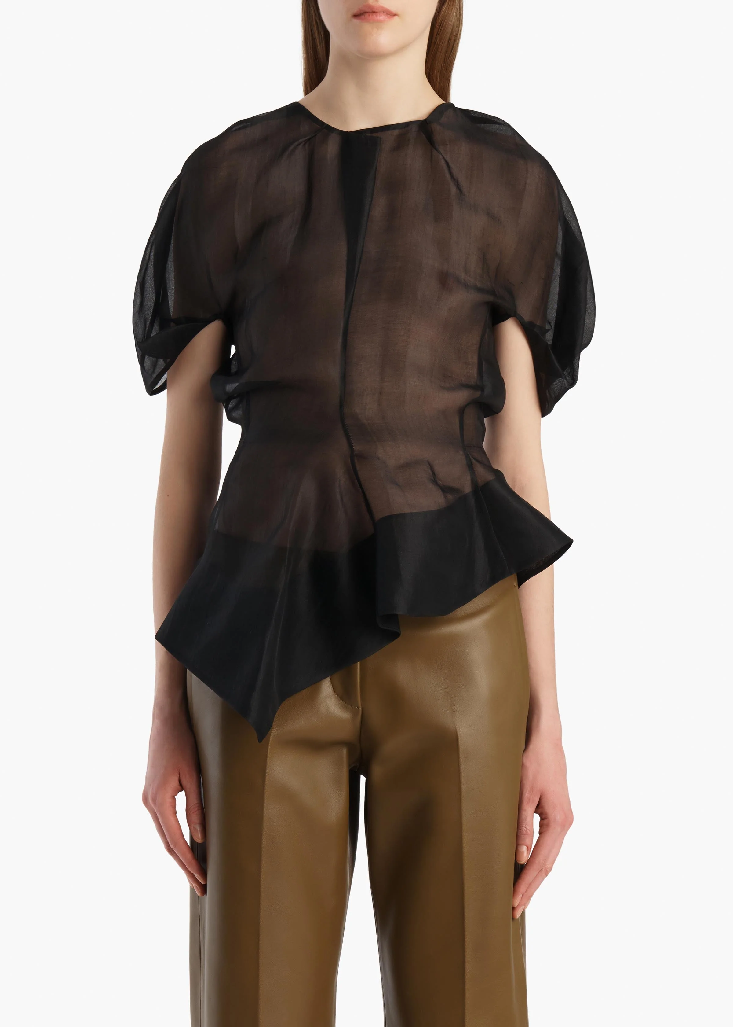 Khaite - Rumi Top in Black Silk - Image 3