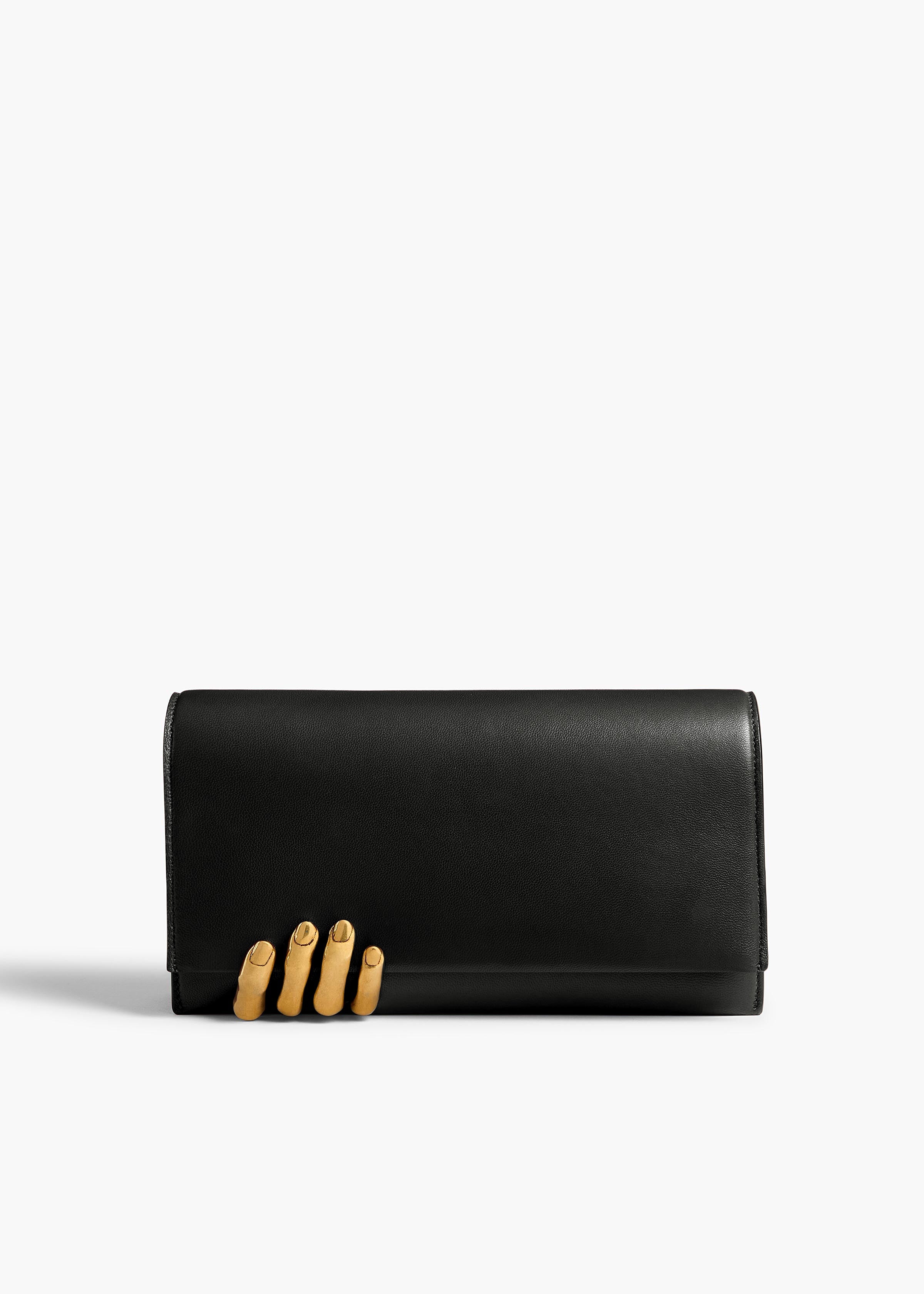 Khaite - Sculpted Hand Clutch in Black Leather