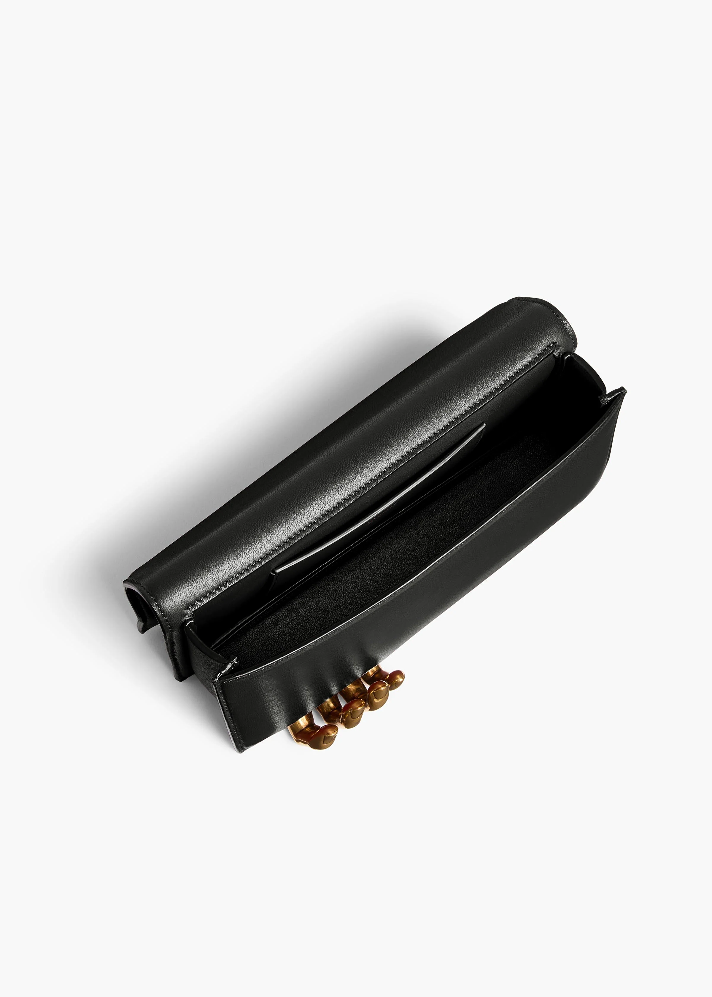Khaite - Sculpted Hand Clutch in Black Leather - Image 3