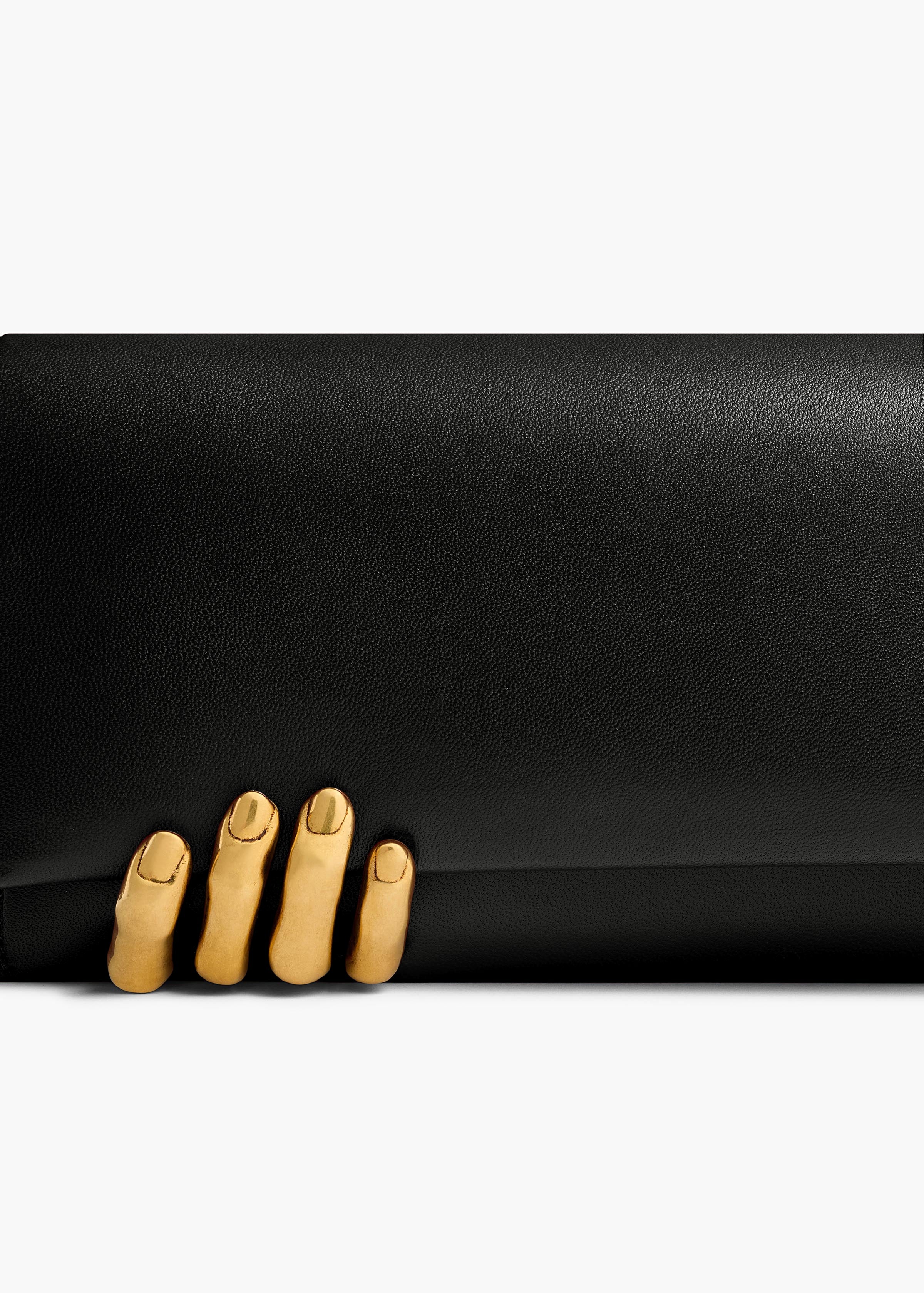 Khaite - Sculpted Hand Clutch in Black Leather - Image 4