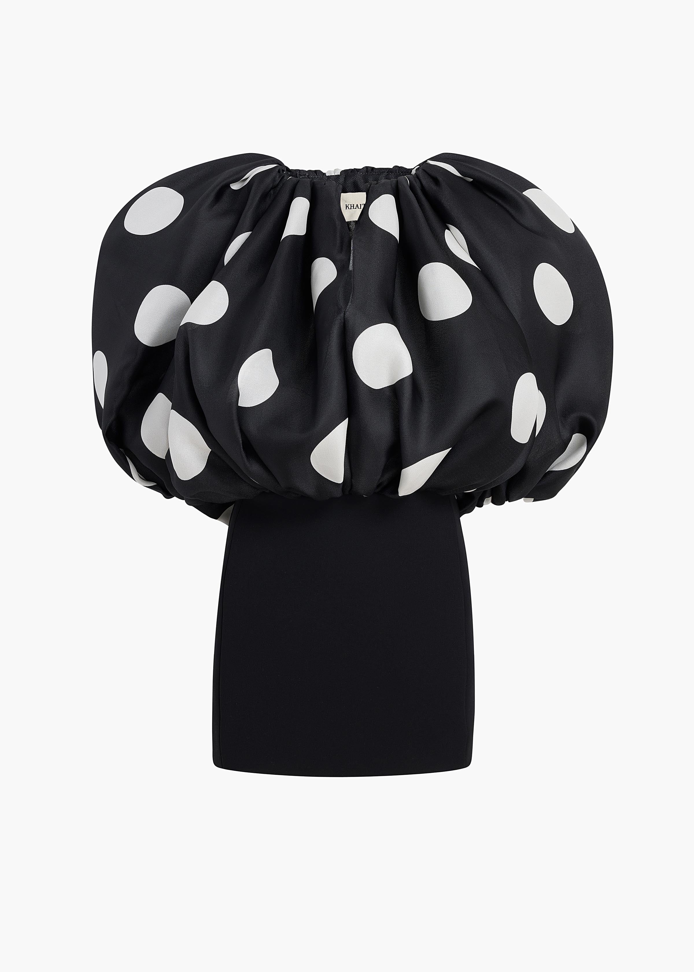 Khaite - Siel Dress in Black with Large White Dots