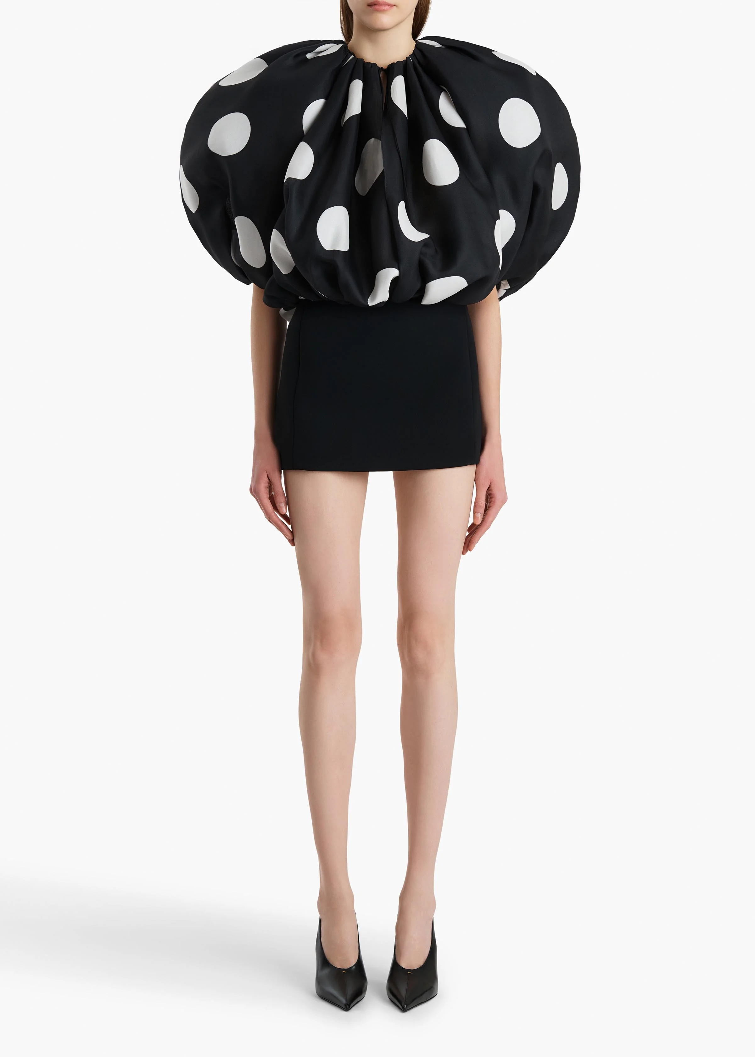 Khaite - Siel Dress in Black with Large White Dots - Image 2