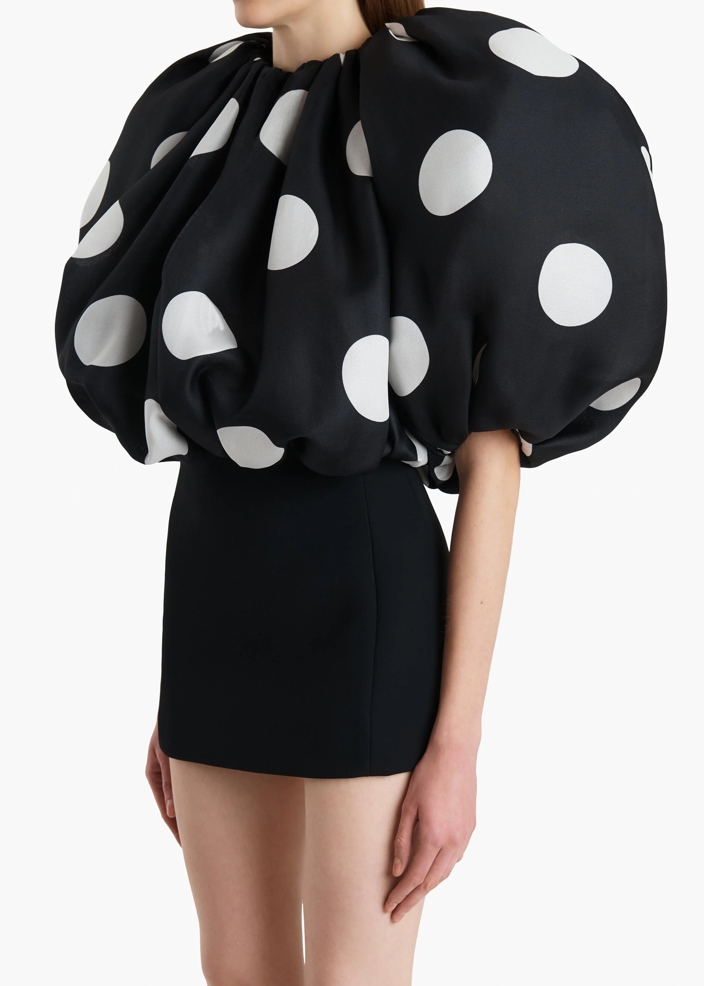 Khaite - Siel Dress in Black with Large White Dots - Image 4