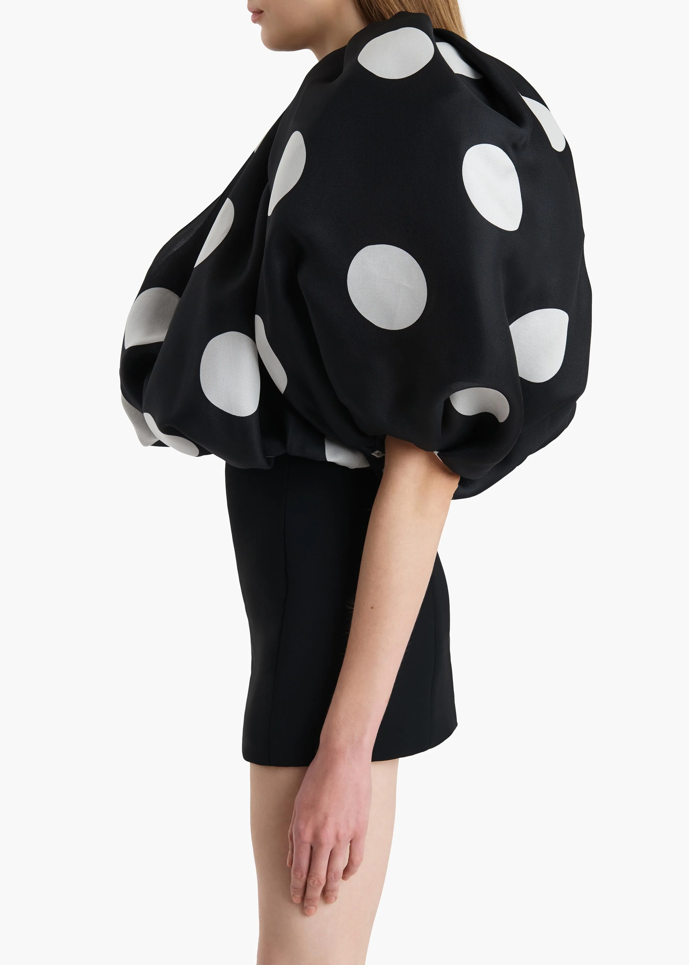 Khaite - Siel Dress in Black with Large White Dots - Image 5