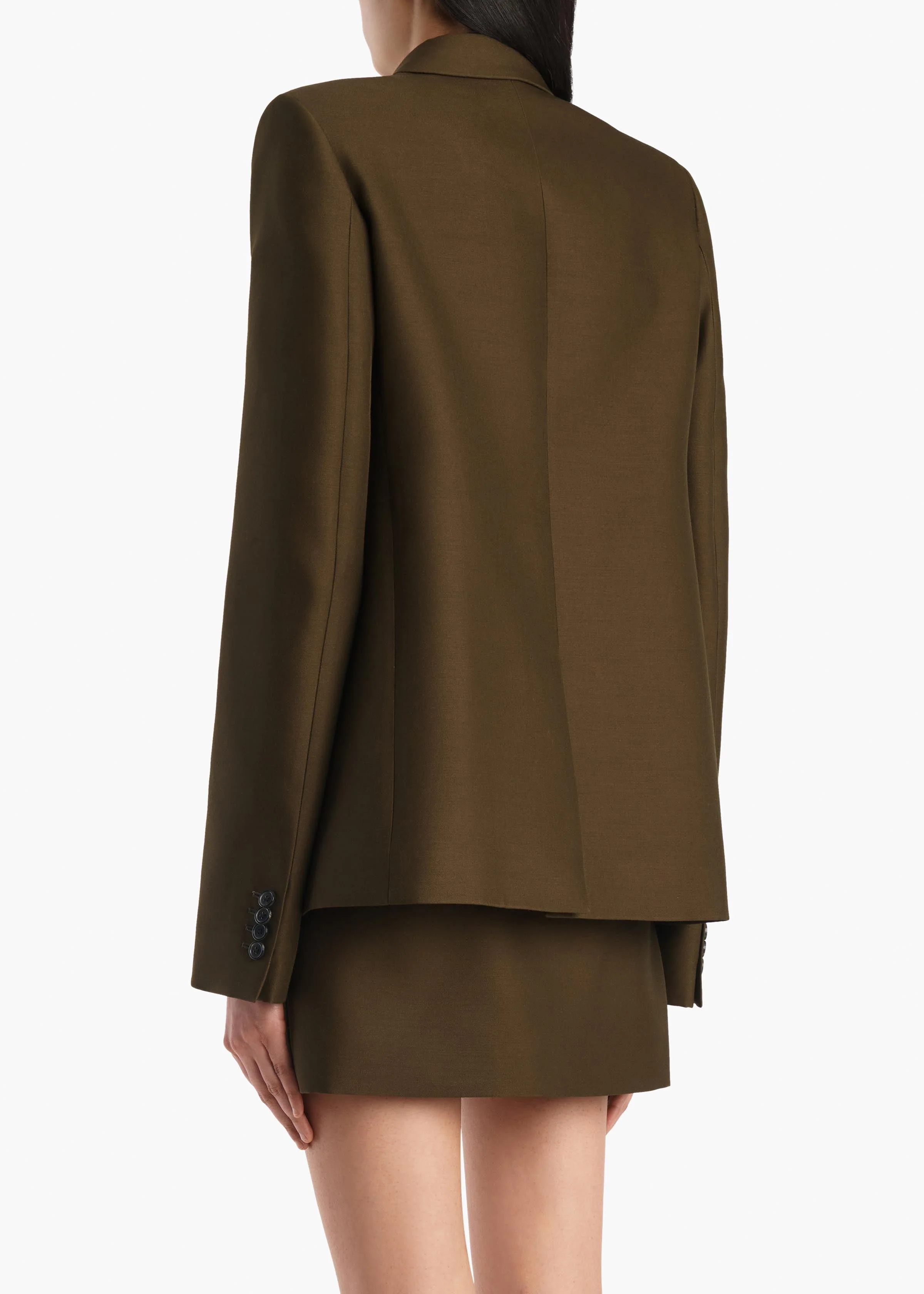 Khaite - Silvannah Jacket in Dark Olive - Image 4