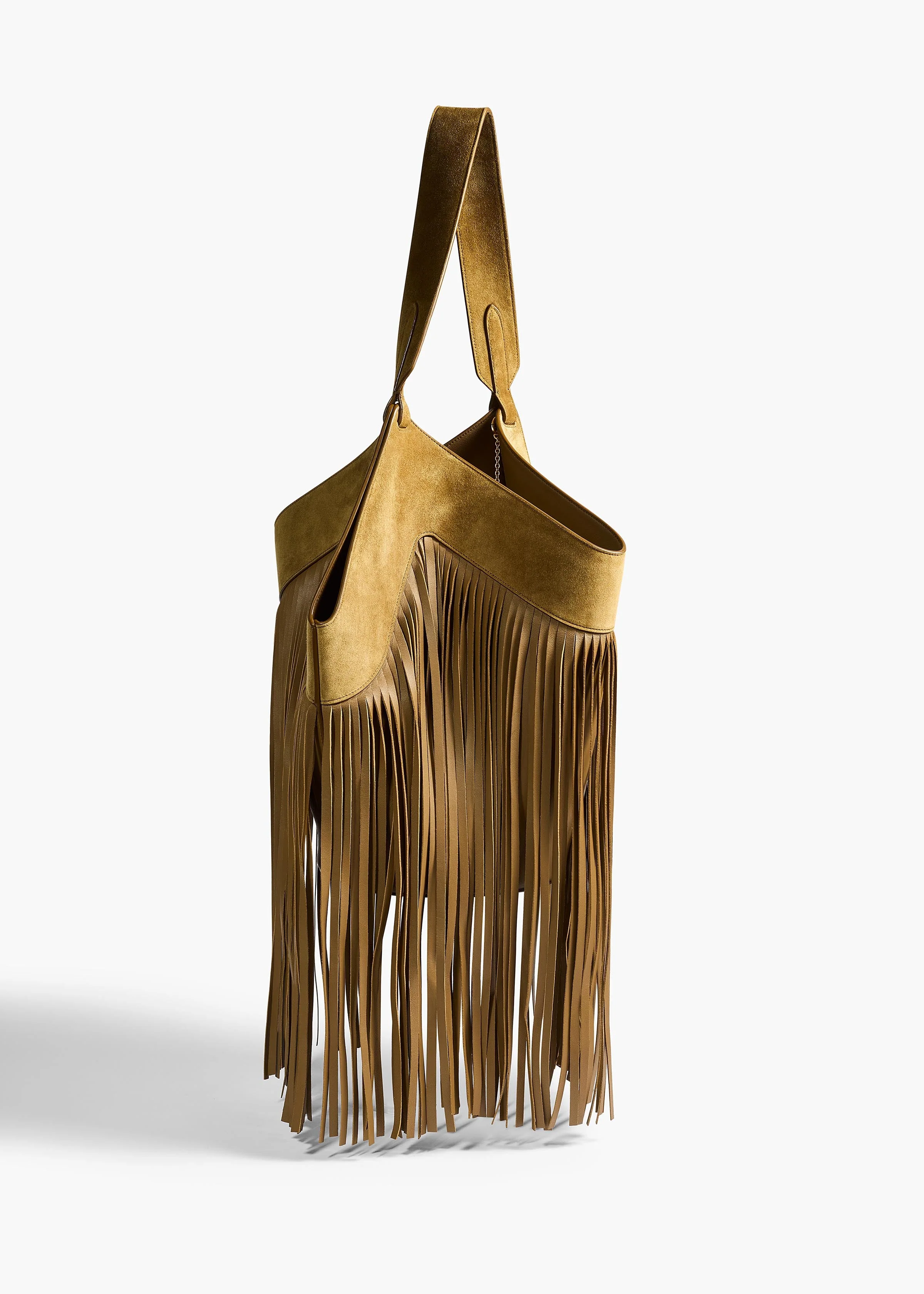 Khaite - Small Lotus Fringe Tote in Mud Suede - Image 2