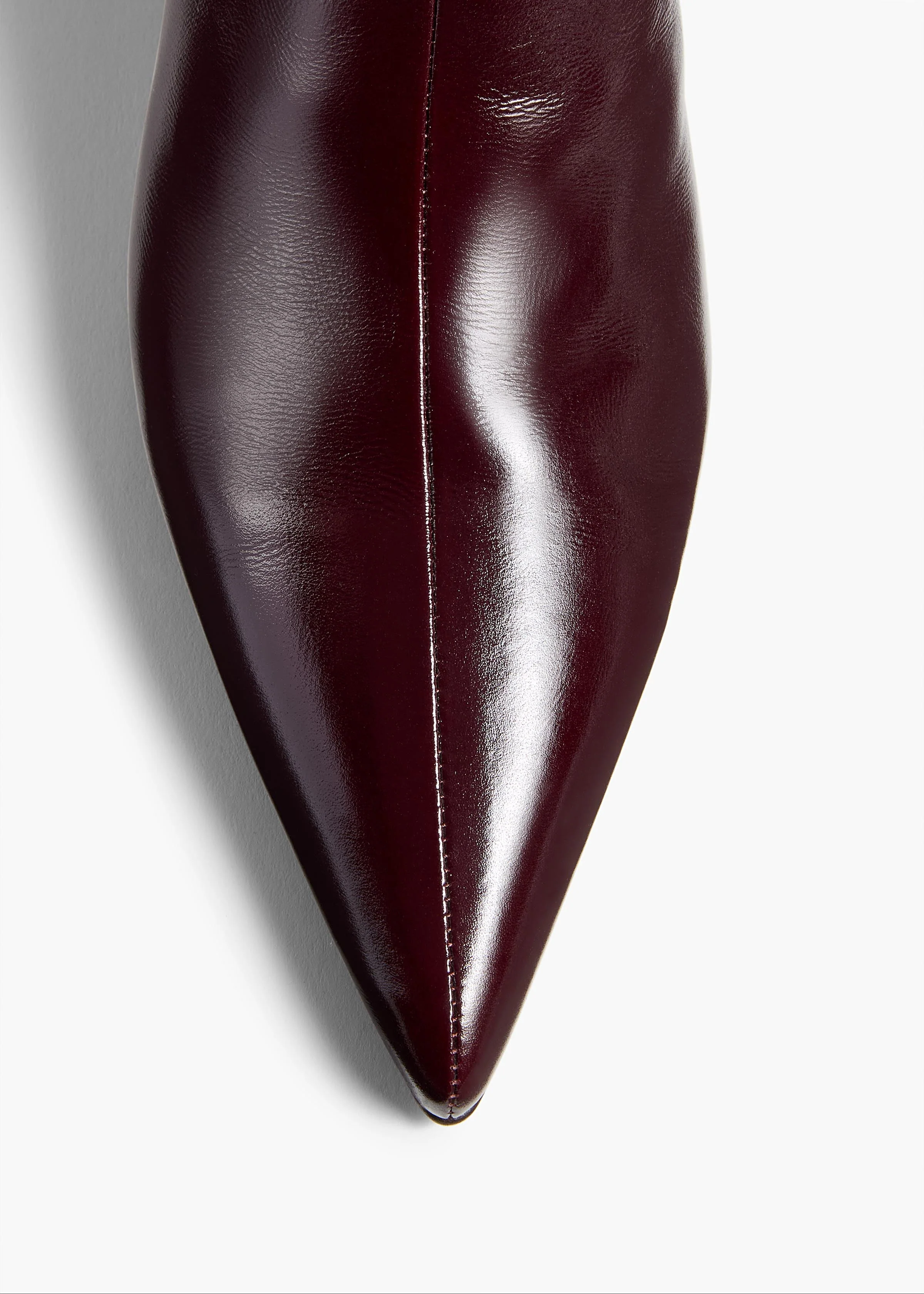 Khaite - Sybil Ankle Boot in Bordeaux Glazed Leather - Image 4