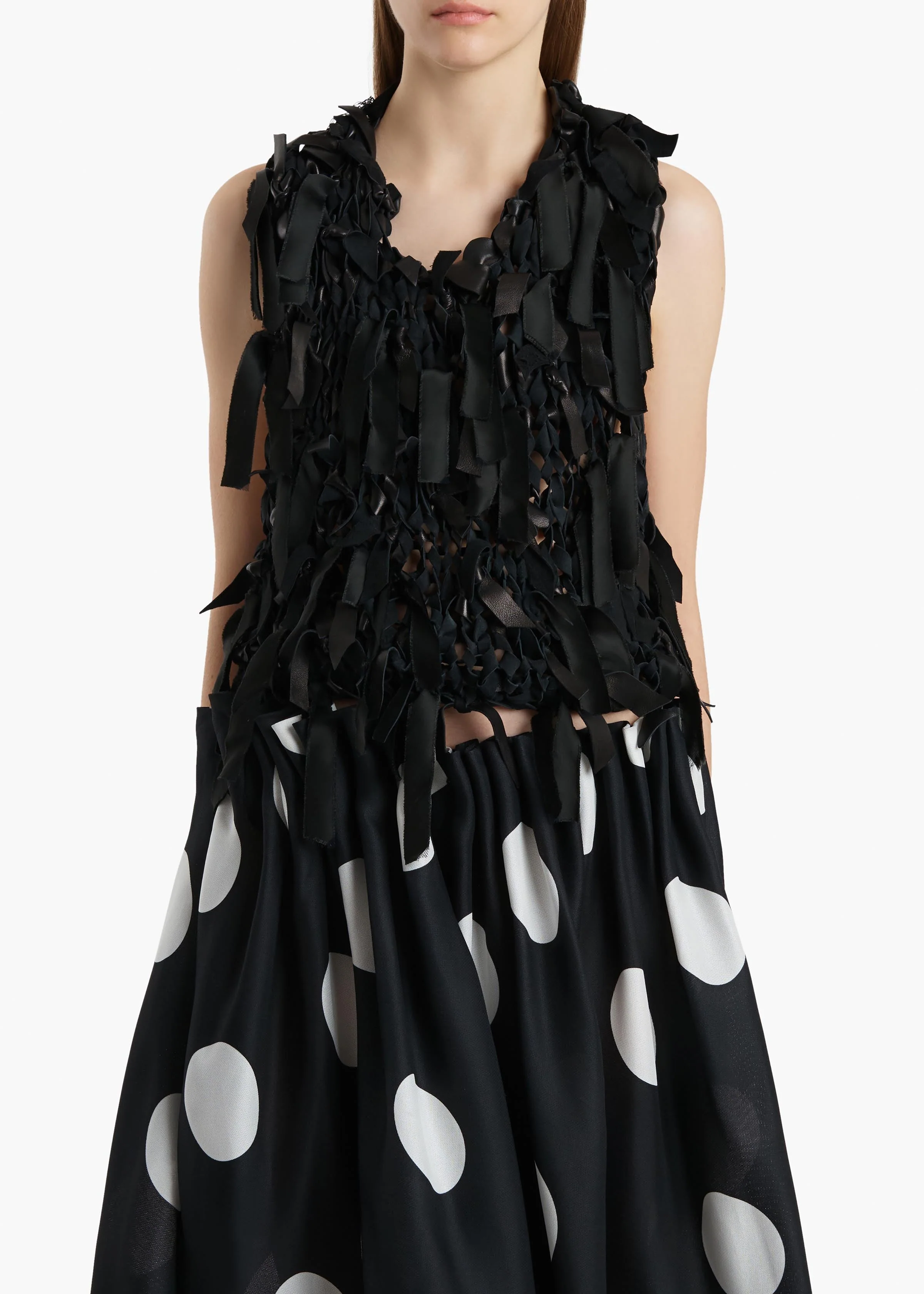 Khaite - Tevis Top in Black Leather - Image 3